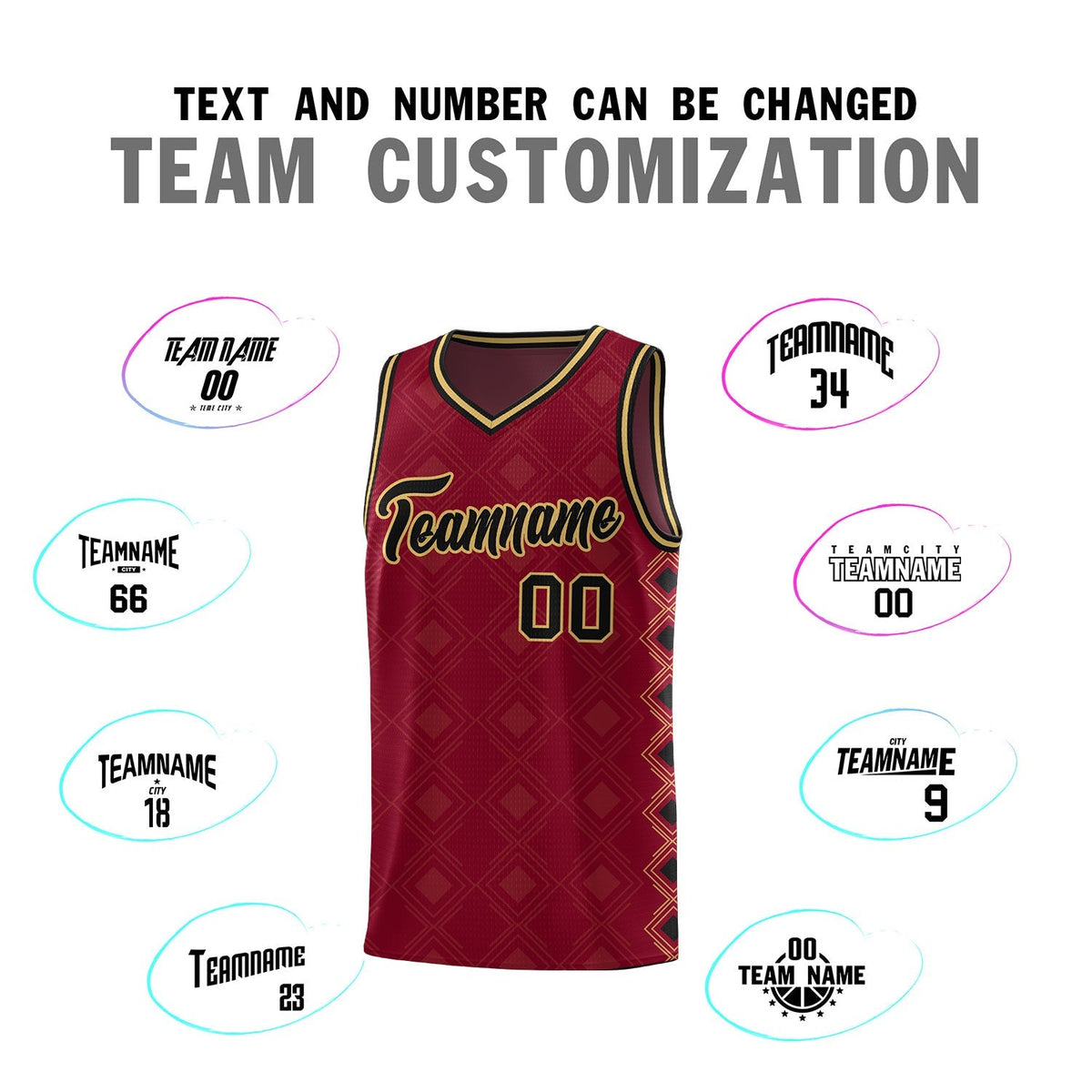 Custom Crimson Side Blocks Sports Uniform Basketball Jersey|KXKSHOP