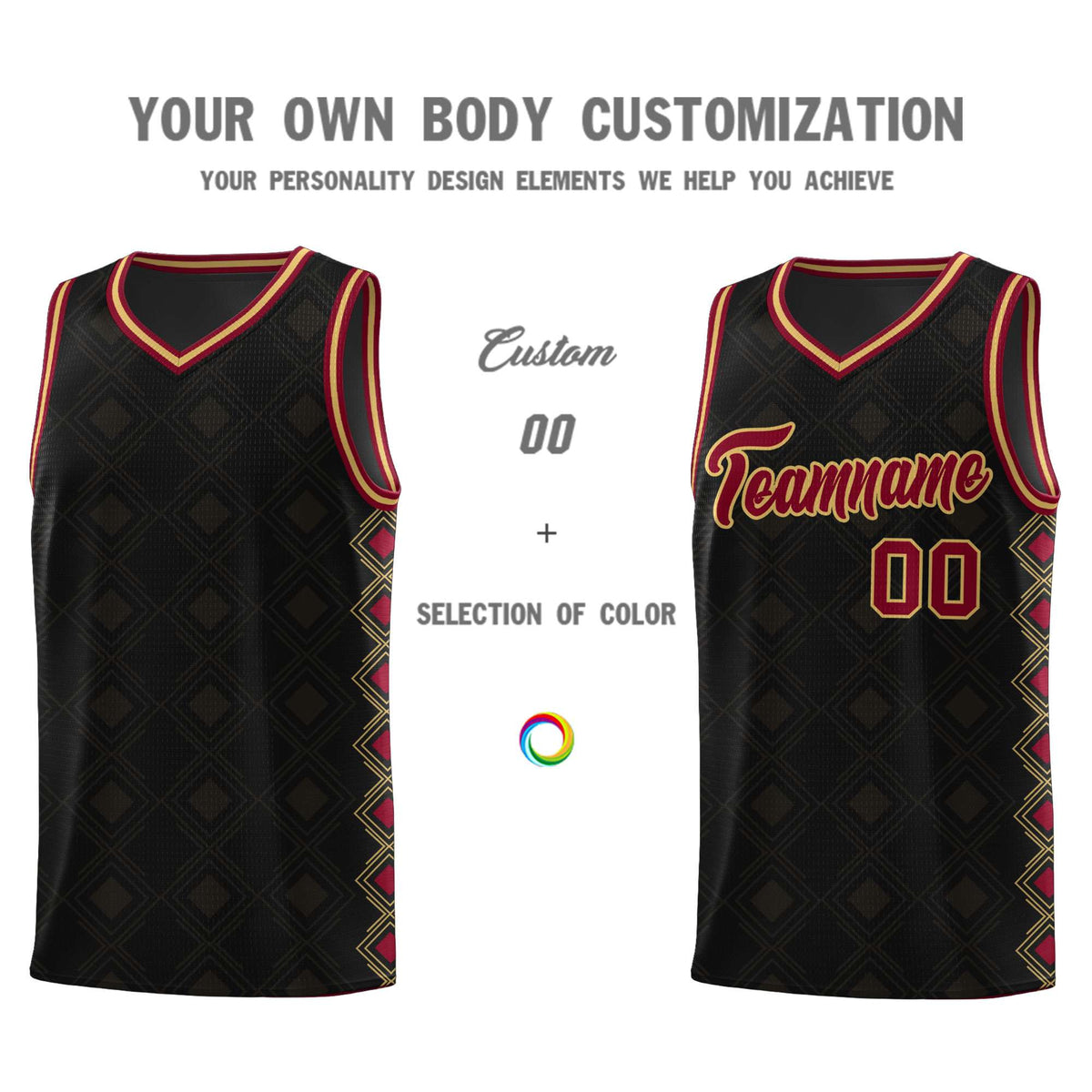 Custom Black Side Blocks Sports Uniform Basketball Jersey|KXKSHOP