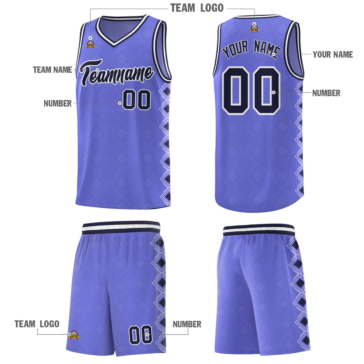 Custom Purple Side Blocks Sports Uniform Basketball Jersey|KXKSHOP
