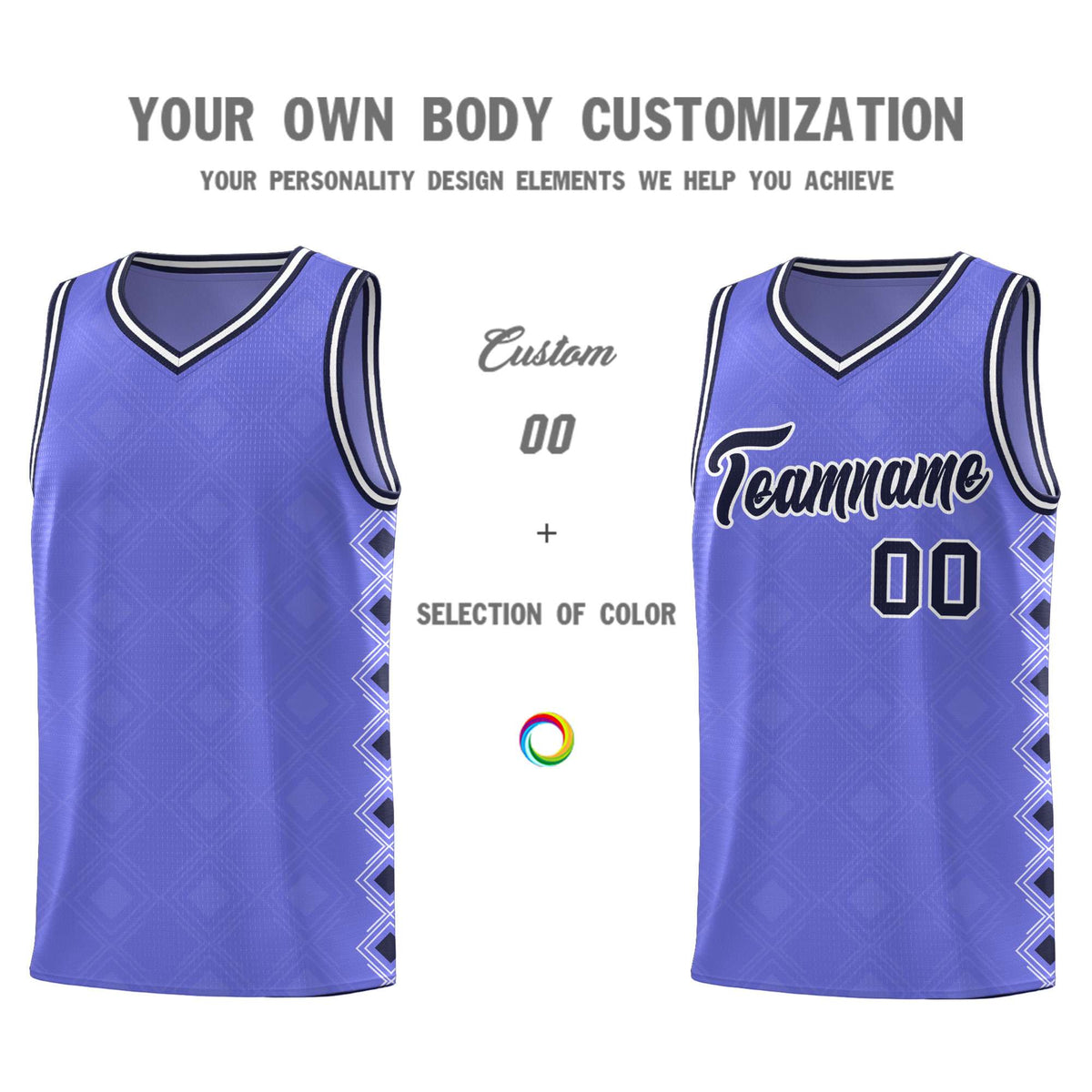 Custom Purple Side Blocks Sports Uniform Basketball Jersey|KXKSHOP
