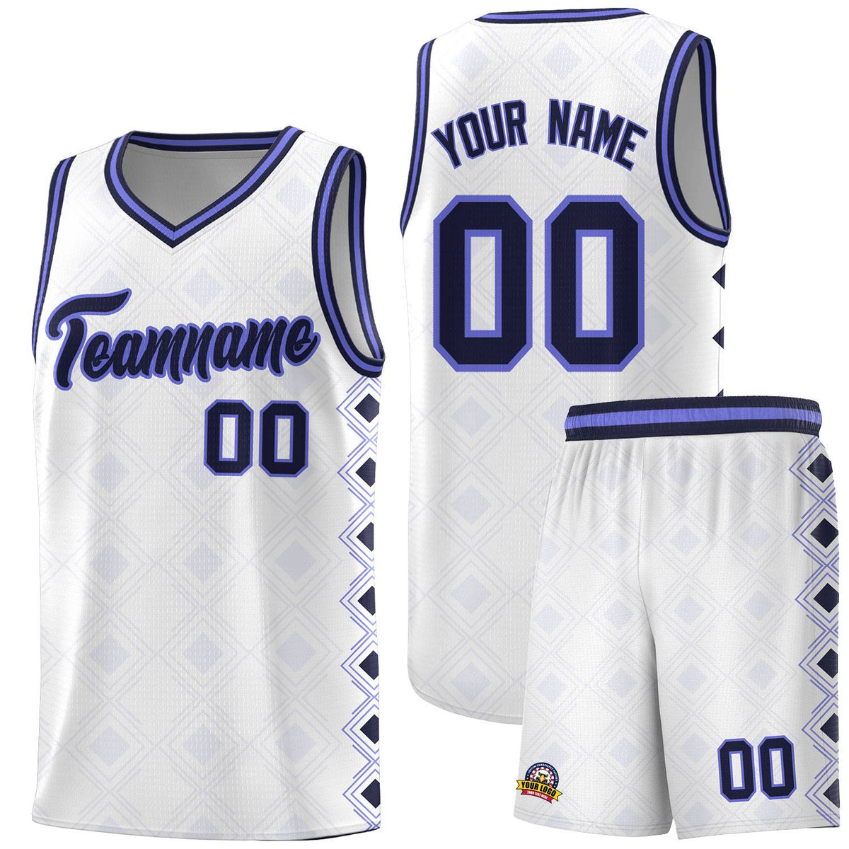 Custom White Side Blocks Sports Uniform Basketball Jersey|KXKSHOP