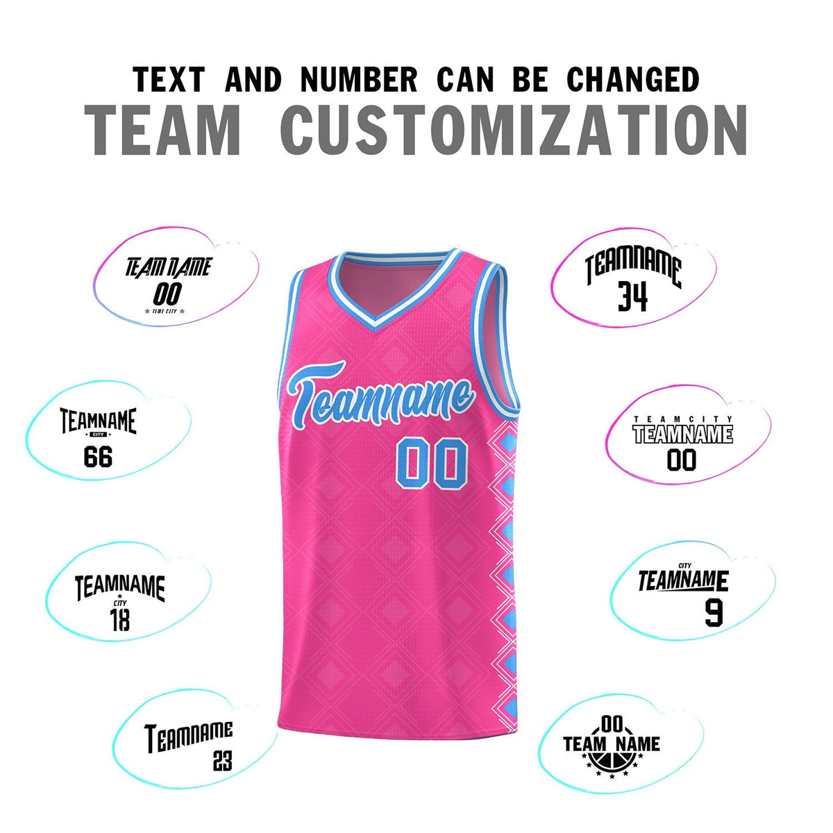 Custom Pink Side Blocks Sports Uniform Basketball Jersey|KXKSHOP