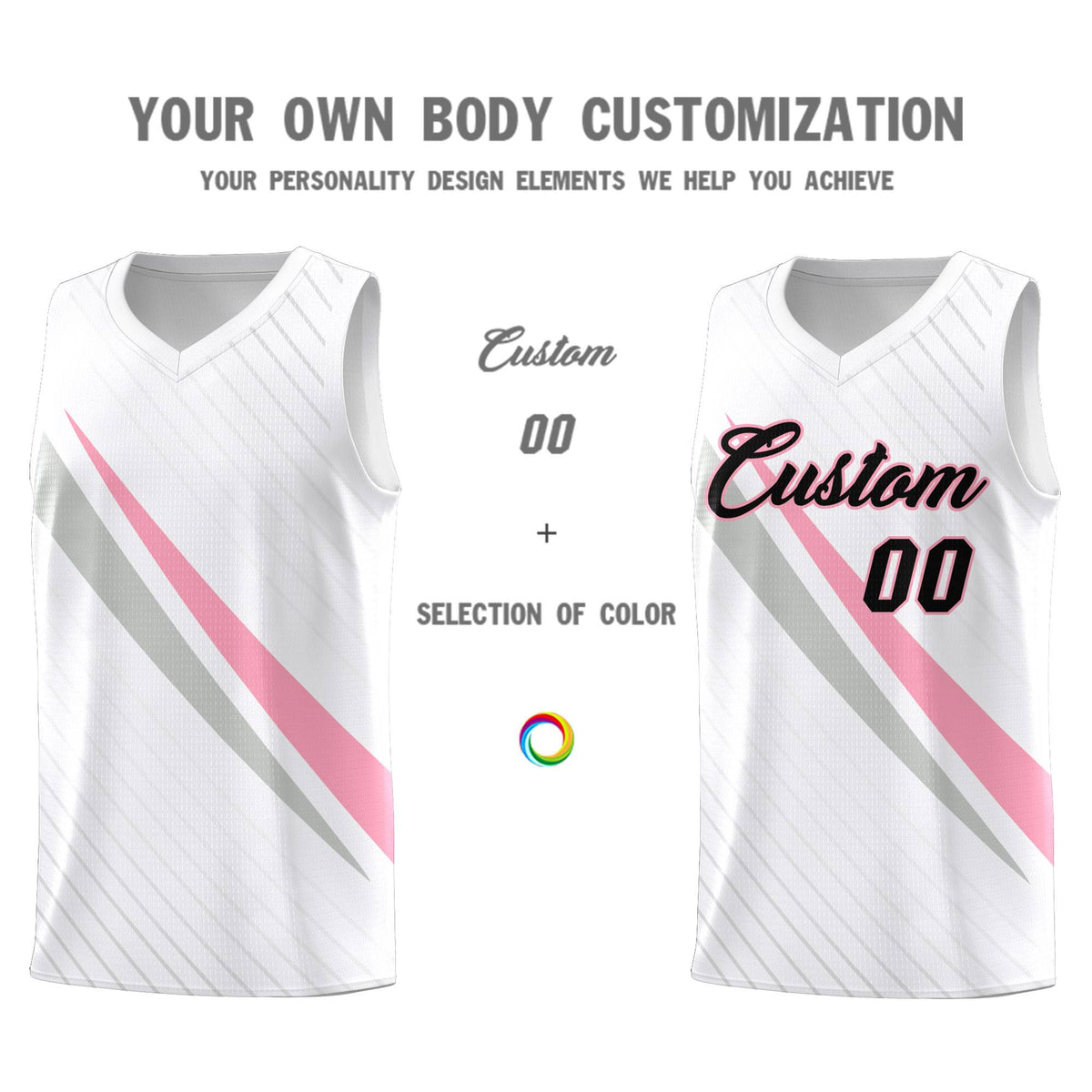 Custom White Diagonal Pinstripe Pattern Color Block Sports Uniform Basketball Jersey|KXKSHOP