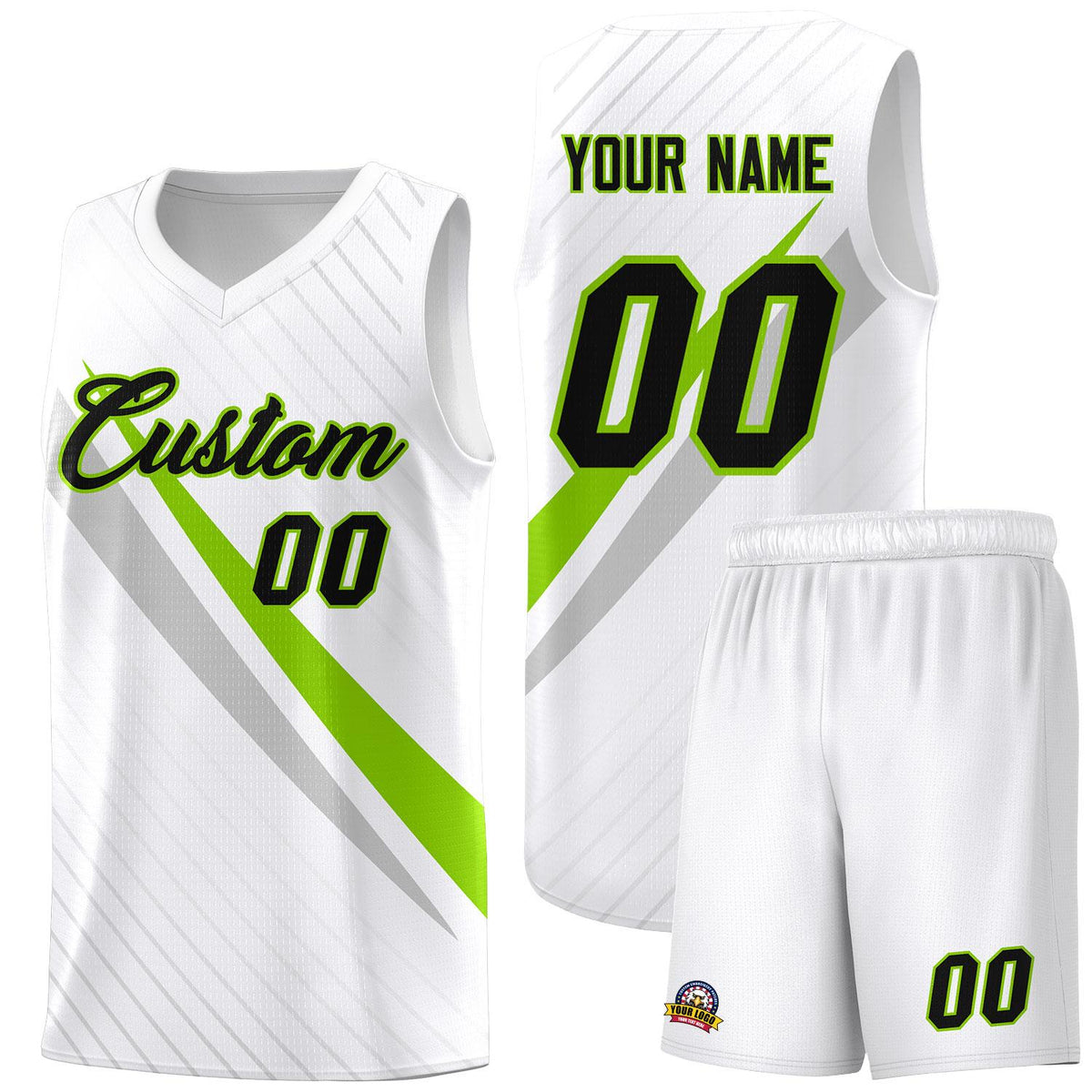 Custom White Diagonal Pinstripe Pattern Color Block Sports Uniform Basketball Jersey|KXKSHOP