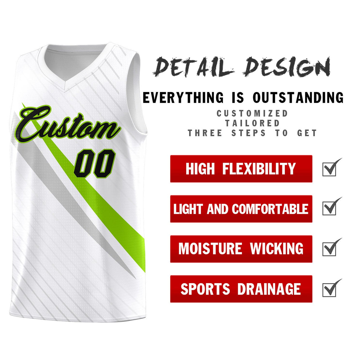 Custom White Diagonal Pinstripe Pattern Color Block Sports Uniform Basketball Jersey|KXKSHOP