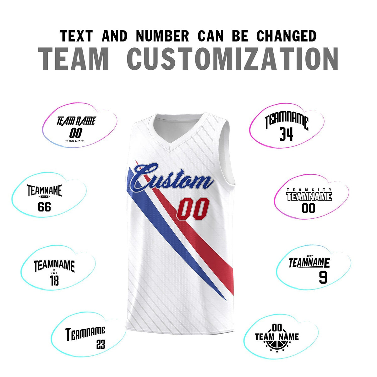 Custom White Diagonal Pinstripe Pattern Color Block Sports Uniform Basketball Jersey|KXKSHOP