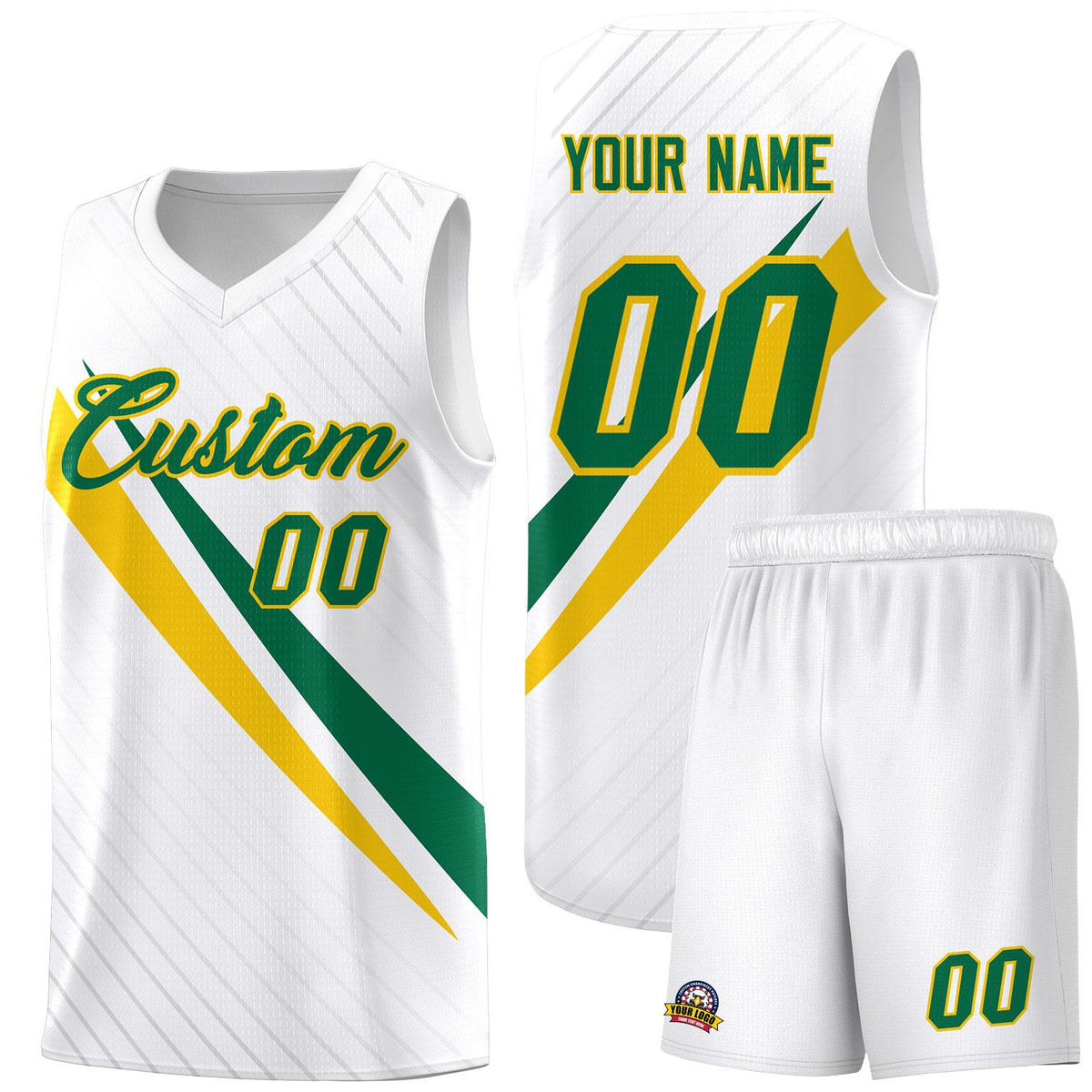 Custom White Diagonal Pinstripe Pattern Color Block Sports Uniform Basketball Jersey|KXKSHOP