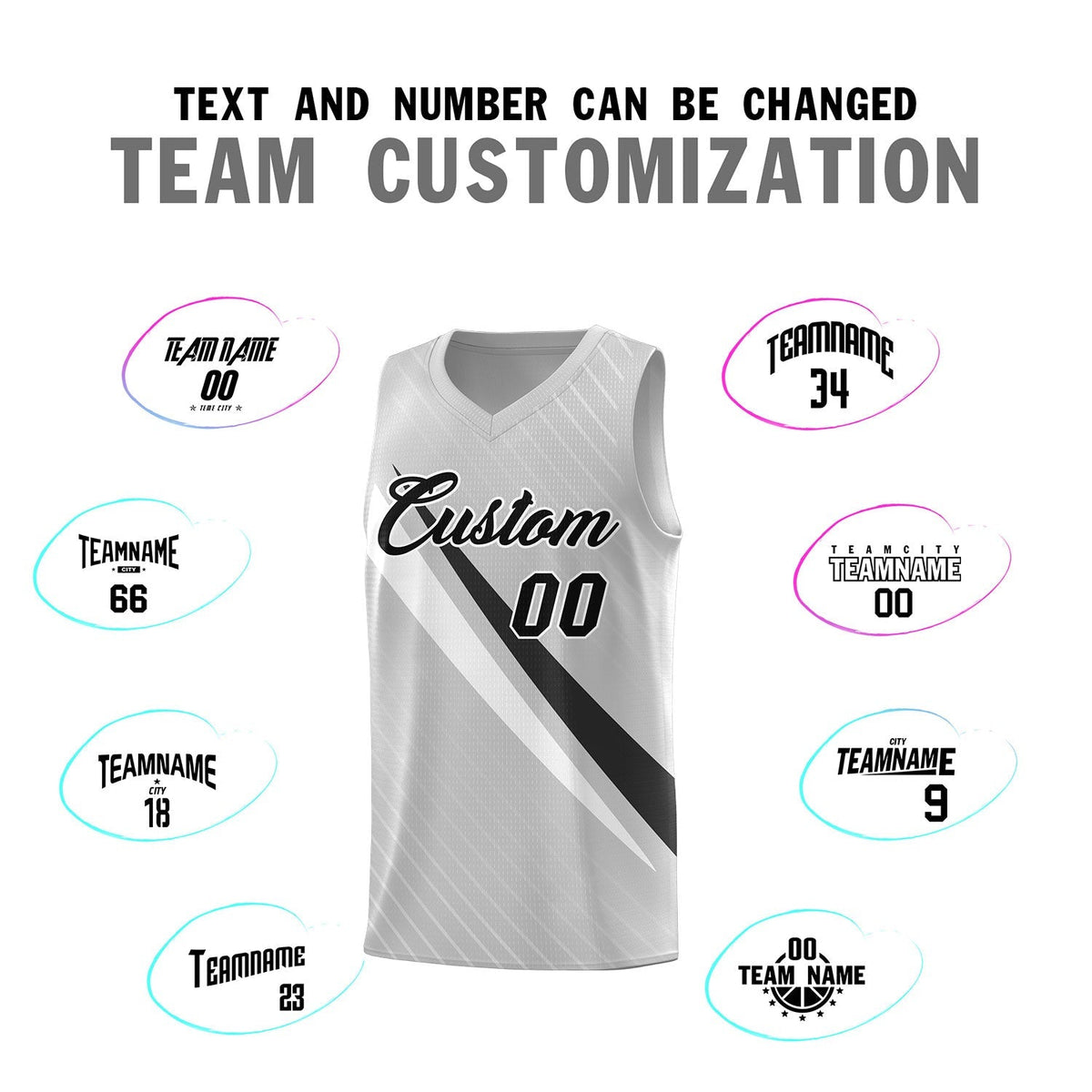 Custom Gray Diagonal Pinstripe Pattern Color Block Sports Uniform Basketball Jersey|KXKSHOP
