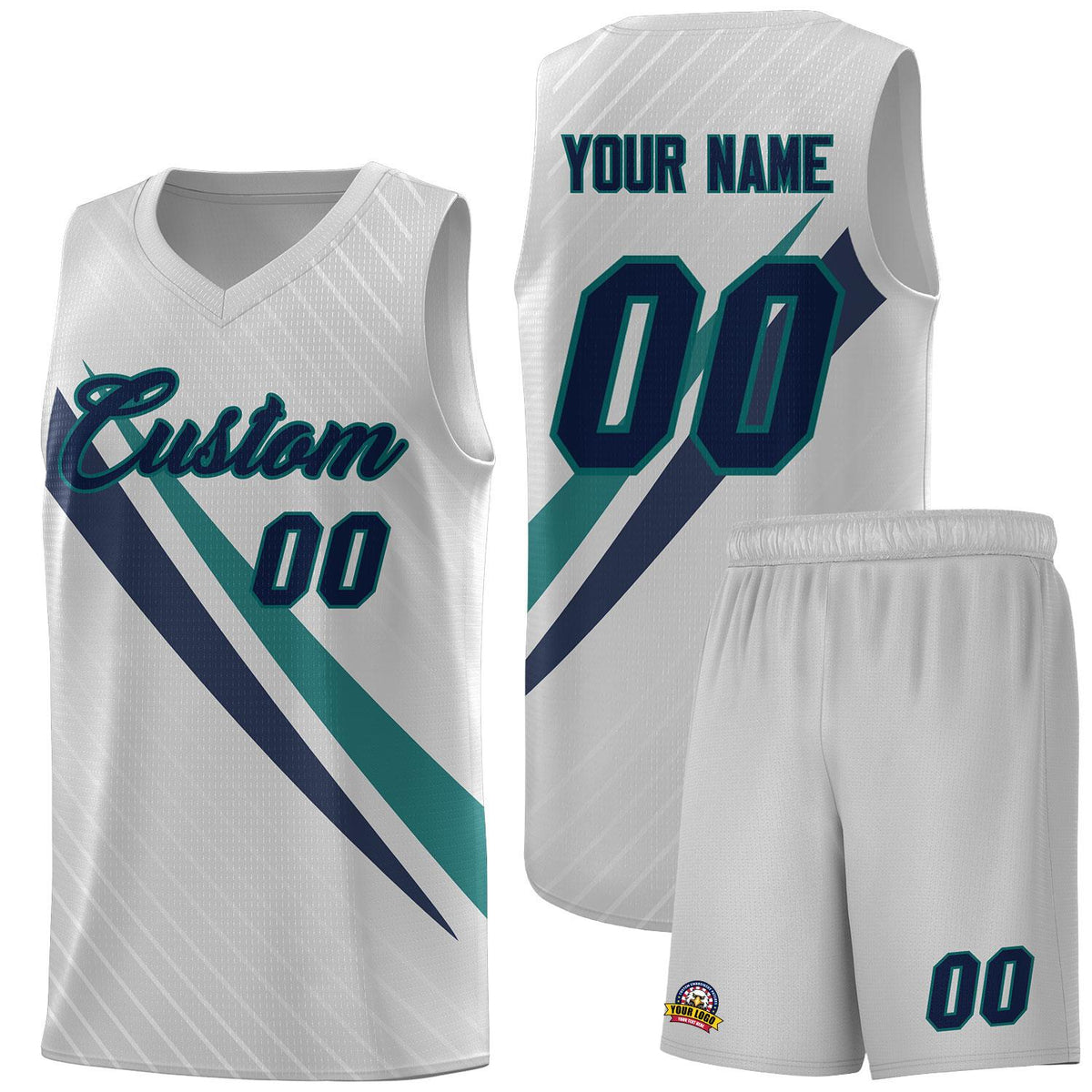 Custom Gray Diagonal Pinstripe Pattern Color Block Sports Uniform Basketball Jersey|KXKSHOP