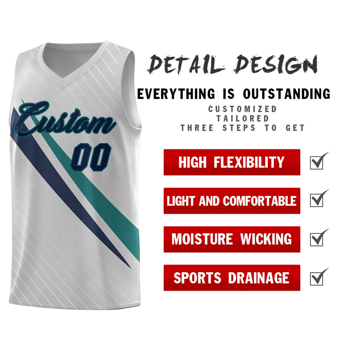 Custom Gray Diagonal Pinstripe Pattern Color Block Sports Uniform Basketball Jersey|KXKSHOP