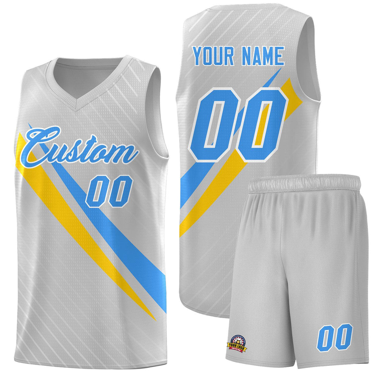 Custom Gray Diagonal Pinstripe Pattern Color Block Sports Uniform Basketball Jersey|KXKSHOP