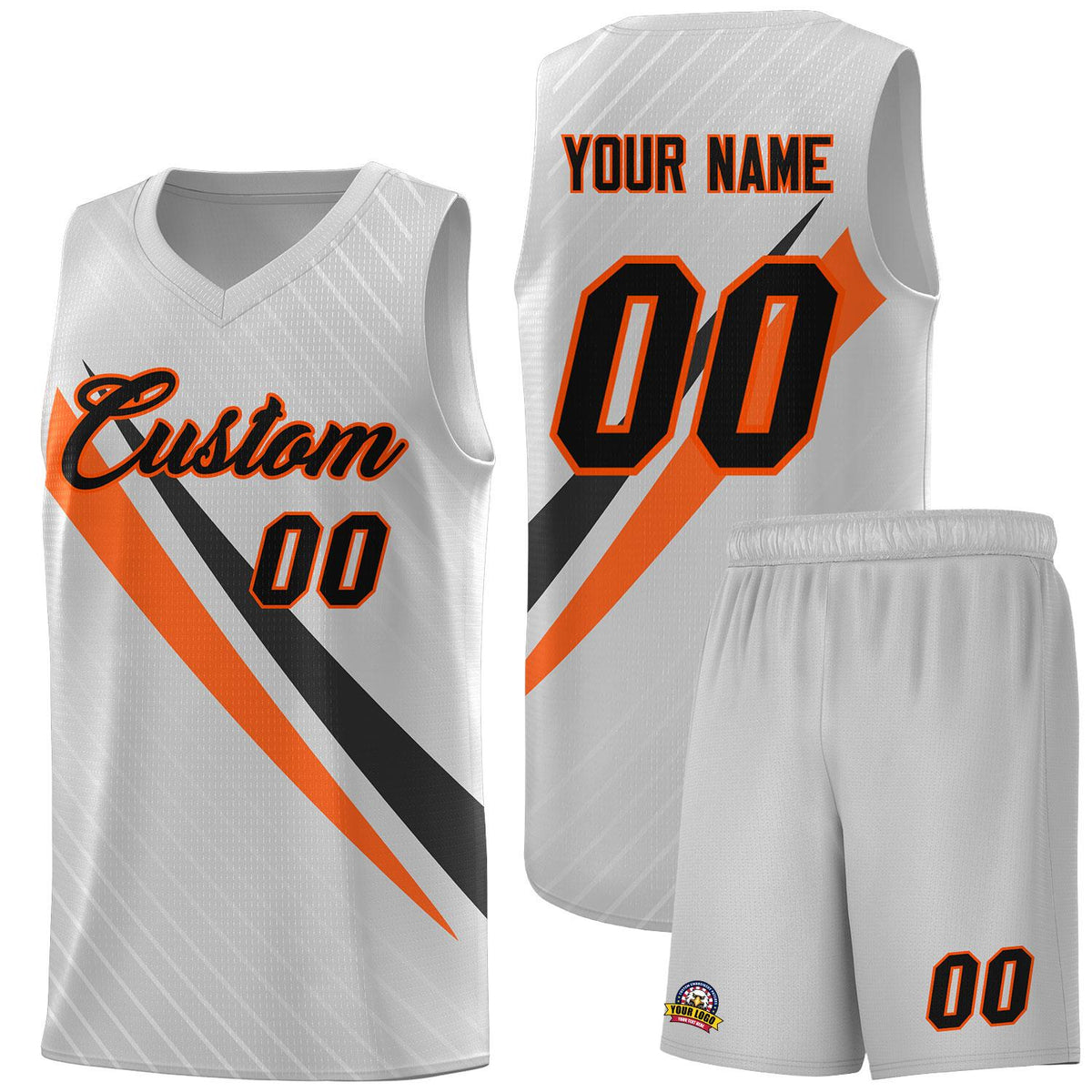 Custom Gray Diagonal Pinstripe Pattern Color Block Sports Uniform Basketball Jersey|KXKSHOP