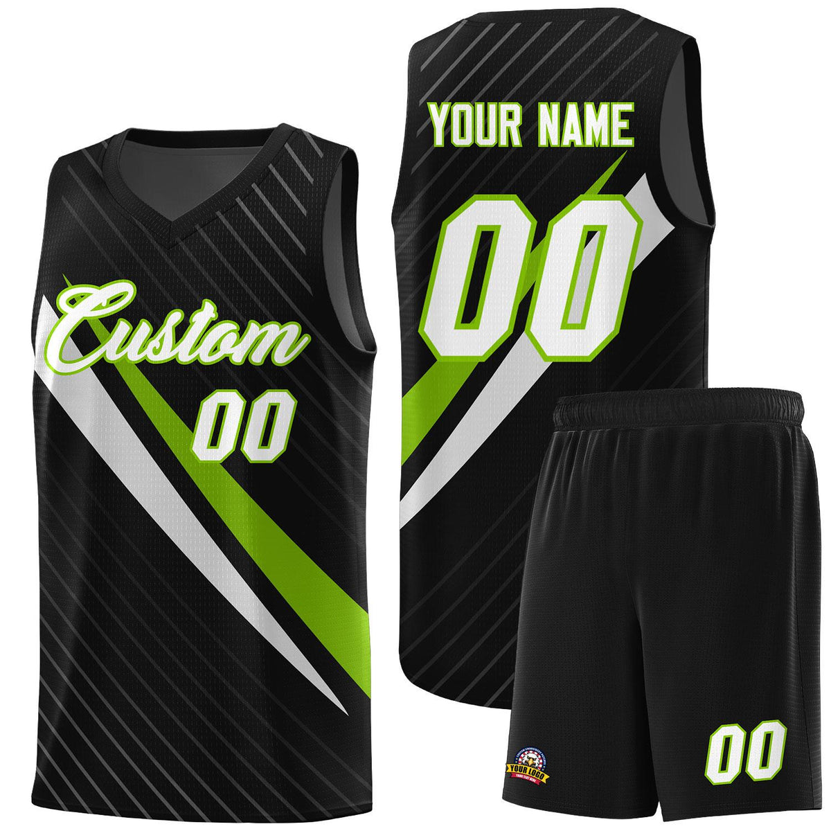Custom Black Diagonal Pinstripe Pattern Color Block Sports Uniform Basketball Jersey|KXKSHOP