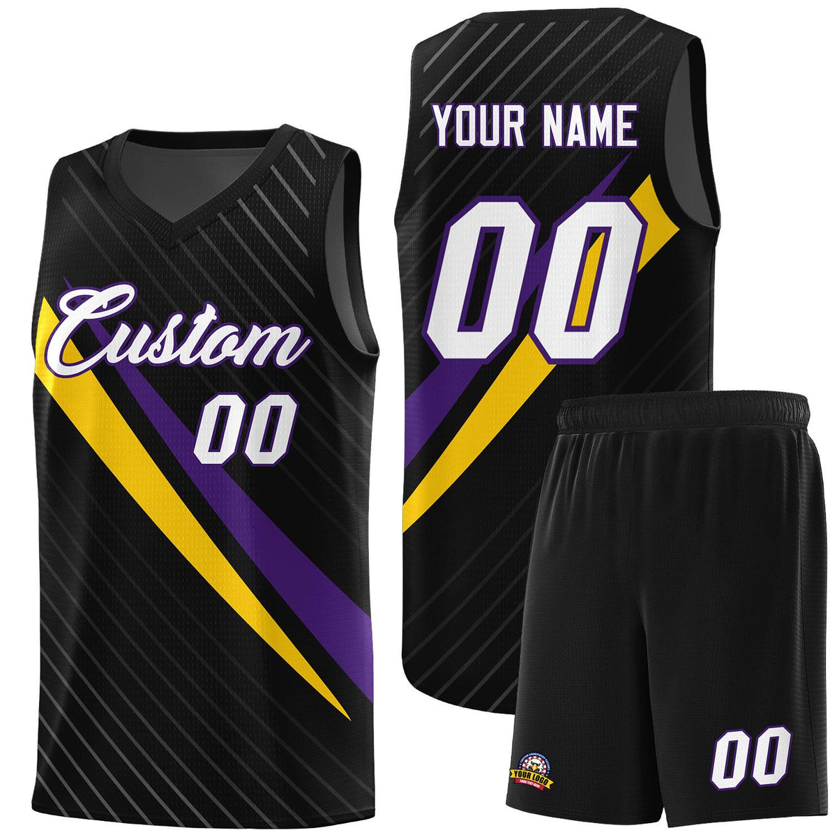 Custom Black Diagonal Pinstripe Pattern Color Block Sports Uniform Basketball Jersey|KXKSHOP