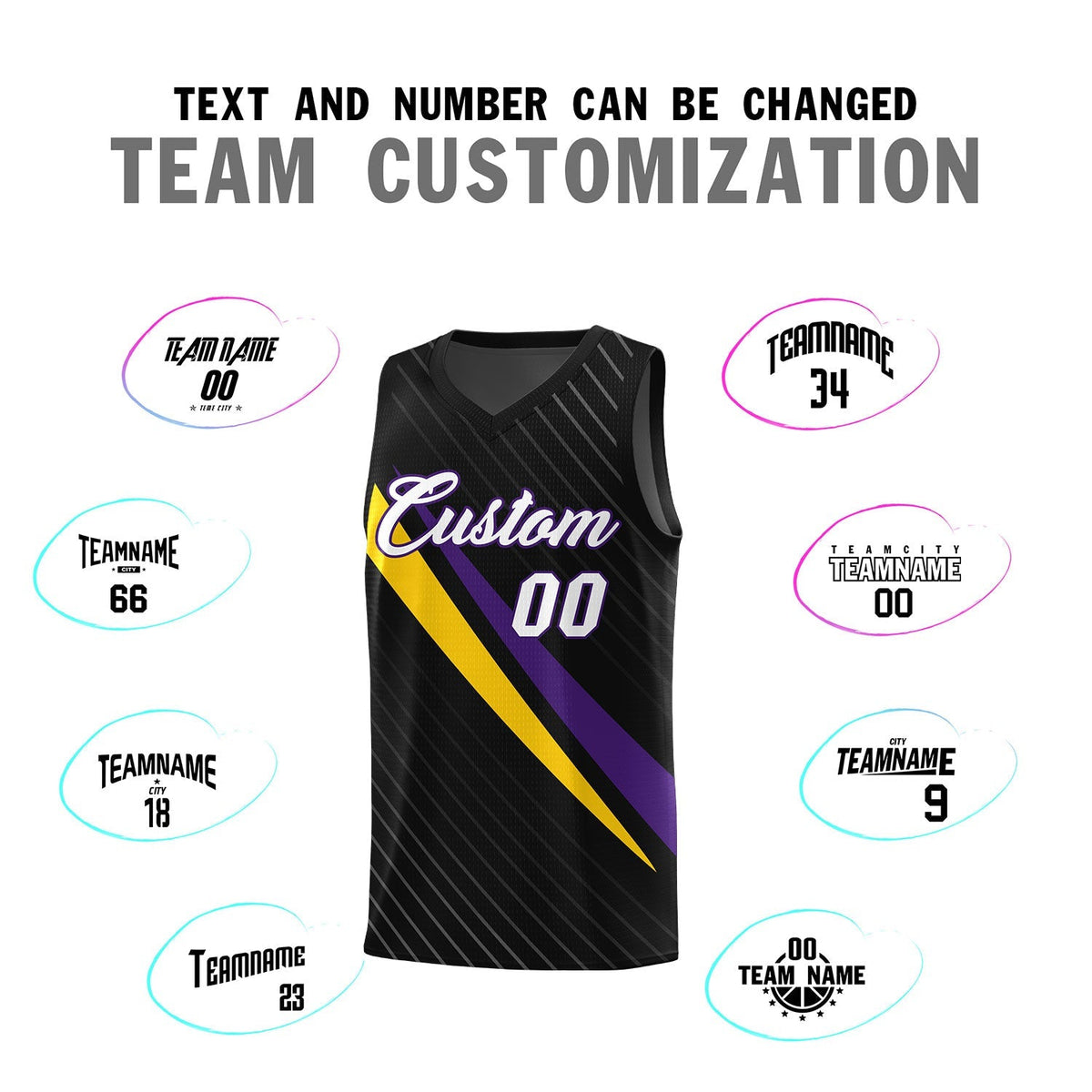 Custom Black Diagonal Pinstripe Pattern Color Block Sports Uniform Basketball Jersey|KXKSHOP