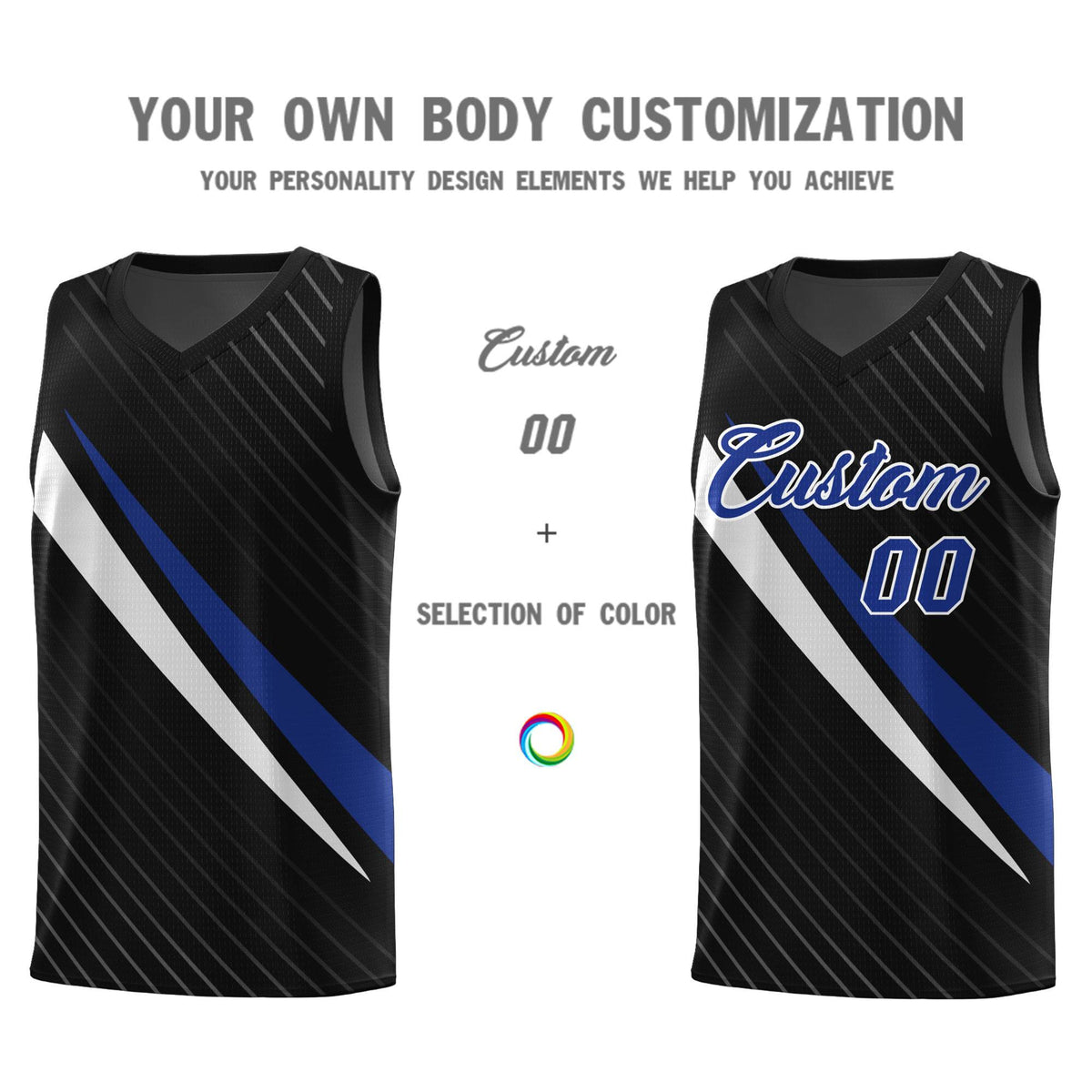 Custom Black Diagonal Pinstripe Pattern Color Block Sports Uniform Basketball Jersey|KXKSHOP