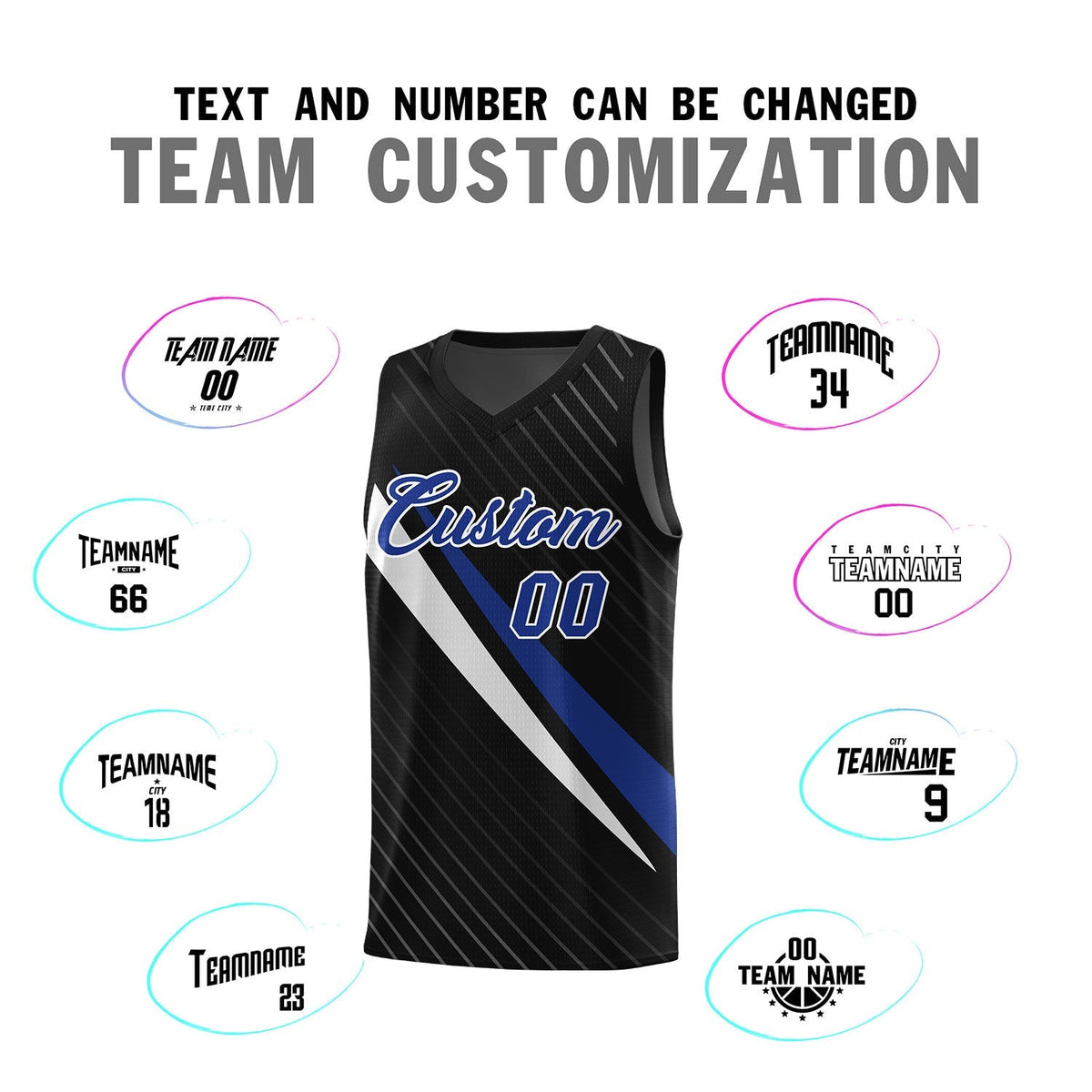 Custom Black Diagonal Pinstripe Pattern Color Block Sports Uniform Basketball Jersey|KXKSHOP