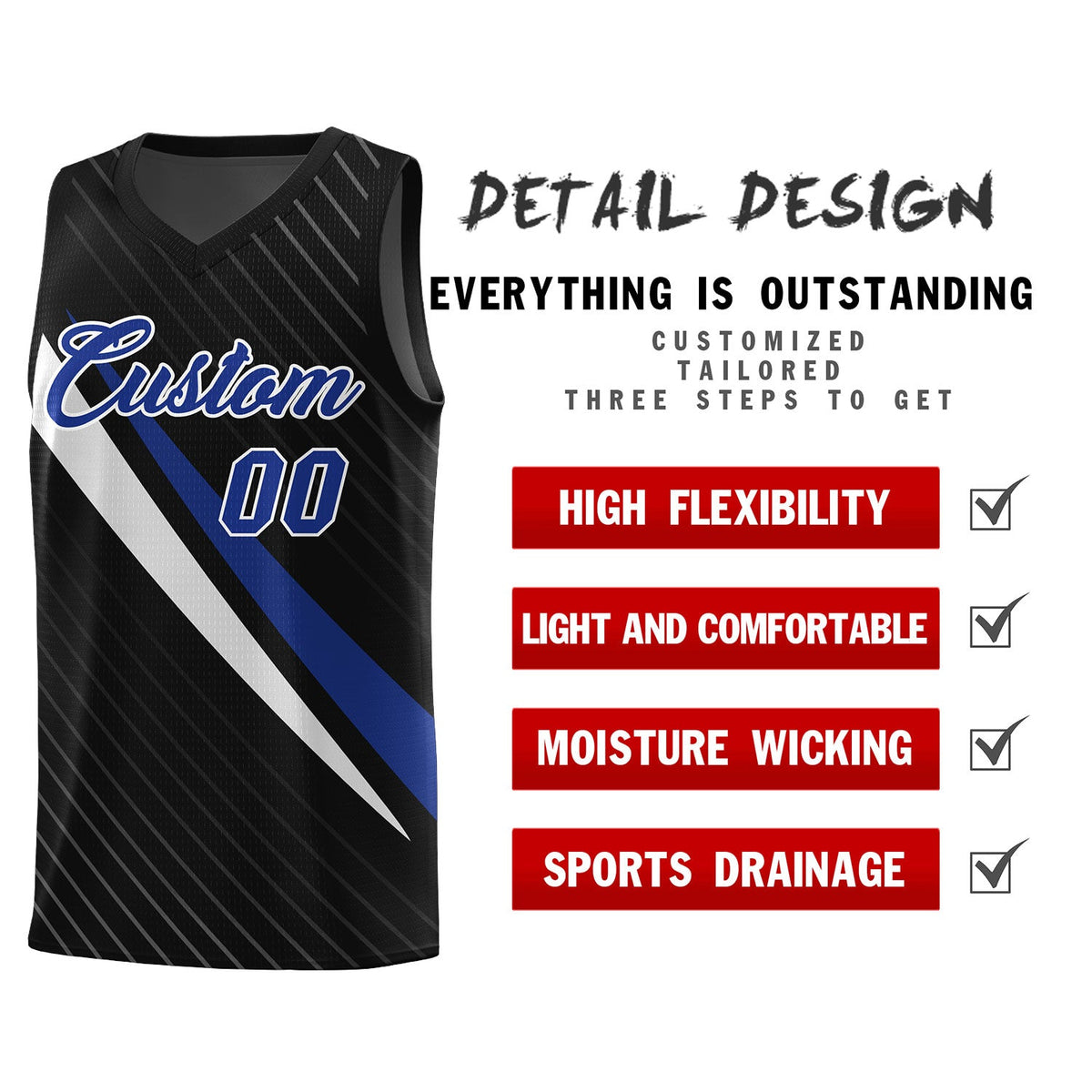 Custom Black Diagonal Pinstripe Pattern Color Block Sports Uniform Basketball Jersey|KXKSHOP