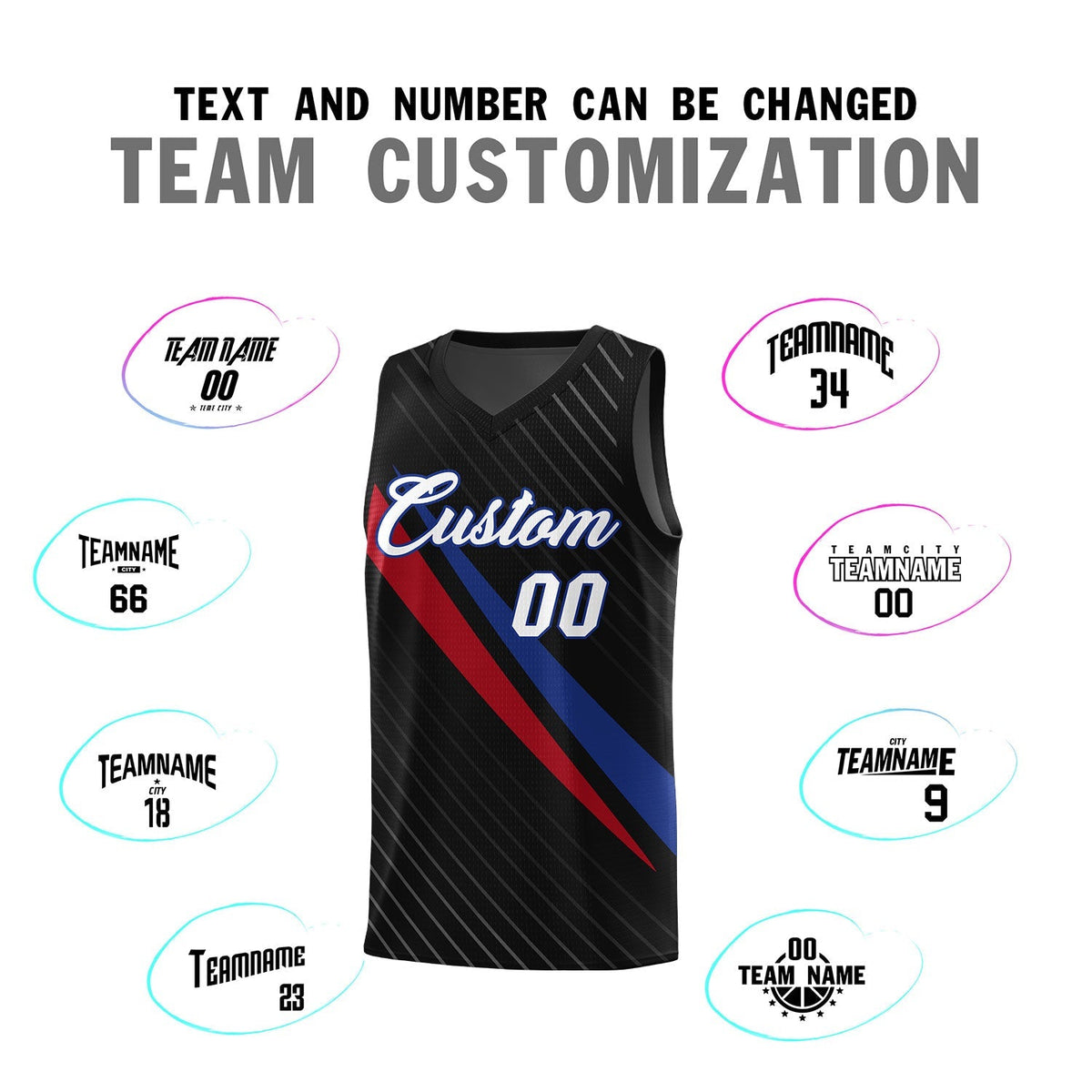 Custom Black Diagonal Pinstripe Pattern Color Block Sports Uniform Basketball Jersey|KXKSHOP