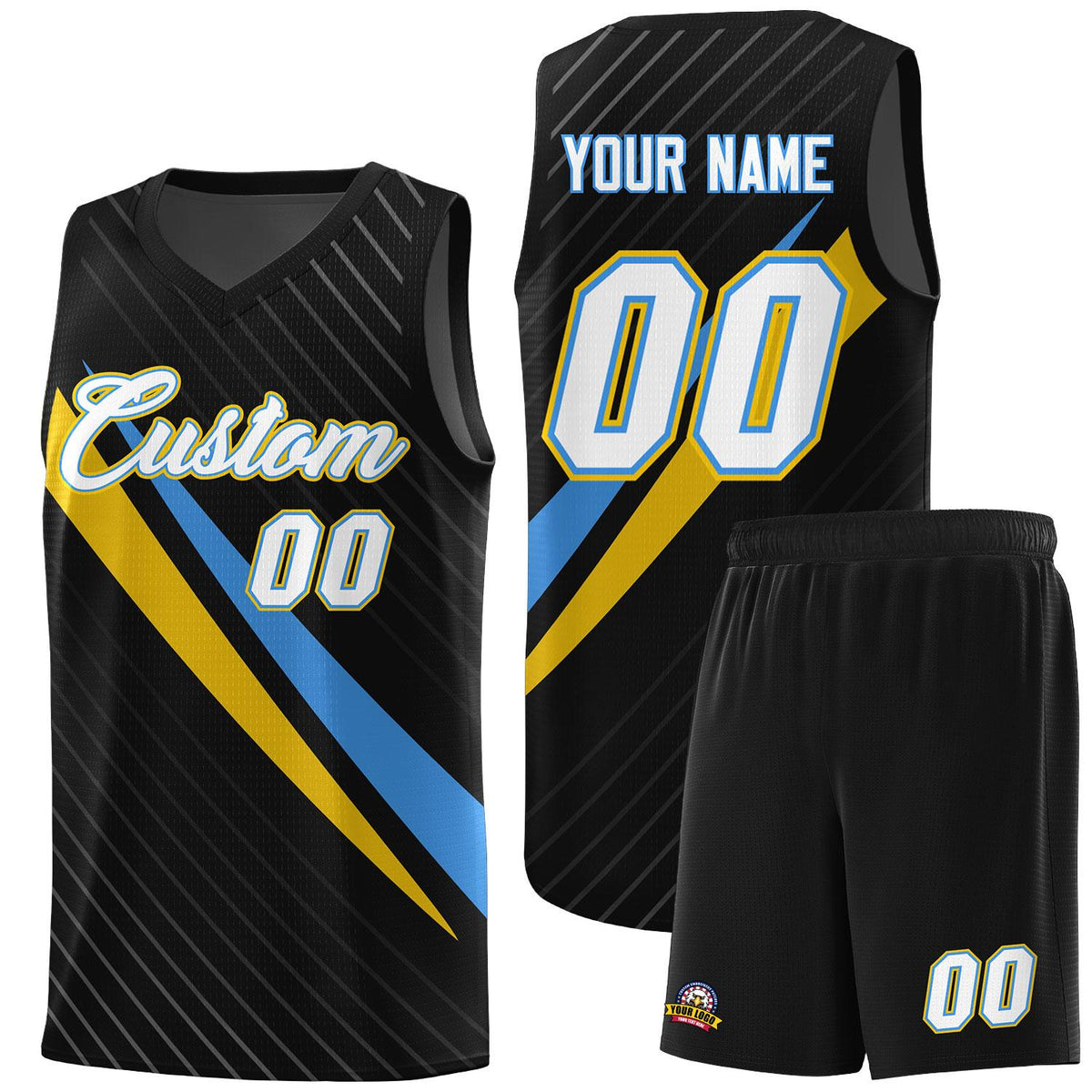 Custom Black Diagonal Pinstripe Pattern Color Block Sports Uniform Basketball Jersey|KXKSHOP
