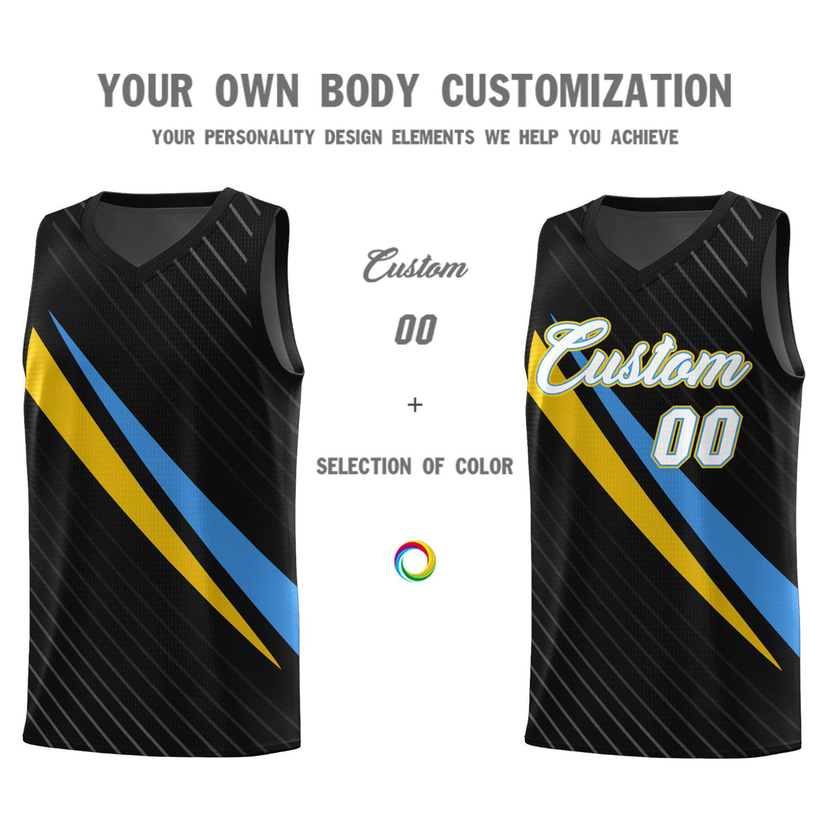 Custom Black Diagonal Pinstripe Pattern Color Block Sports Uniform Basketball Jersey|KXKSHOP