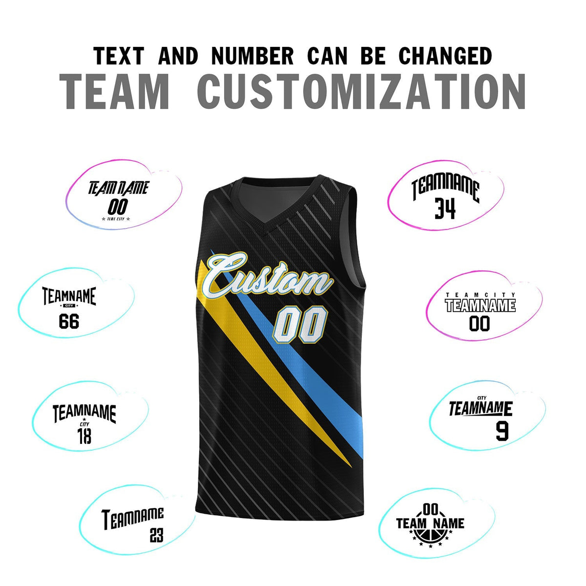 Custom Black Diagonal Pinstripe Pattern Color Block Sports Uniform Basketball Jersey|KXKSHOP