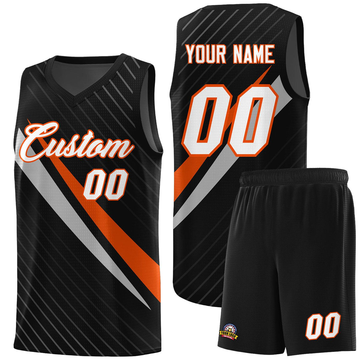 Custom Black Diagonal Pinstripe Pattern Color Block Sports Uniform Basketball Jersey|KXKSHOP