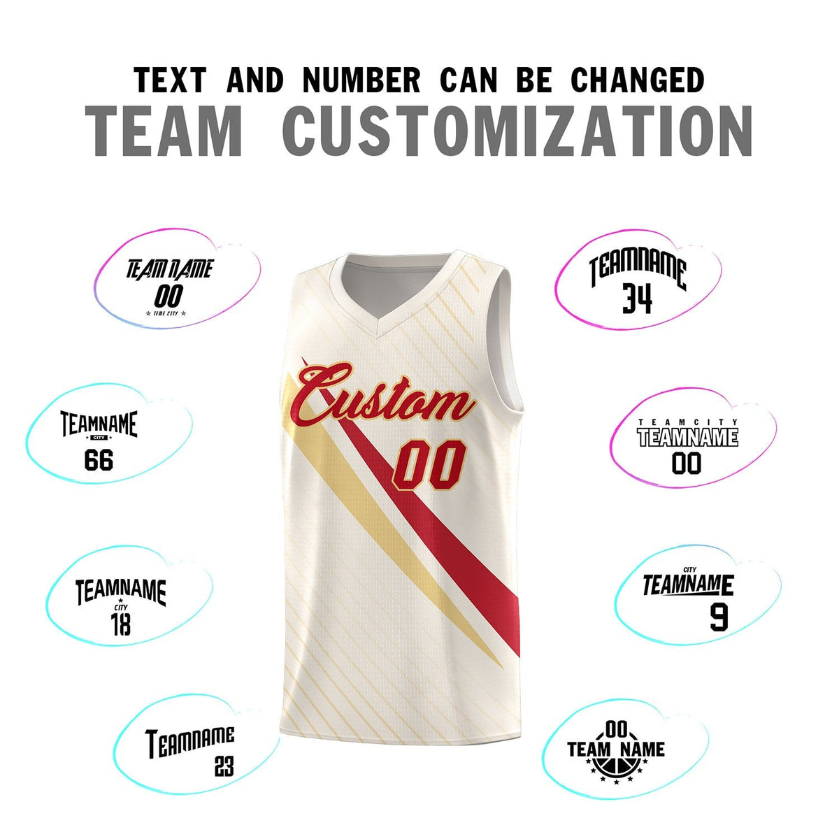 Custom Cream Diagonal Pinstripe Pattern Color Block Sports Uniform Basketball Jersey|KXKSHOP