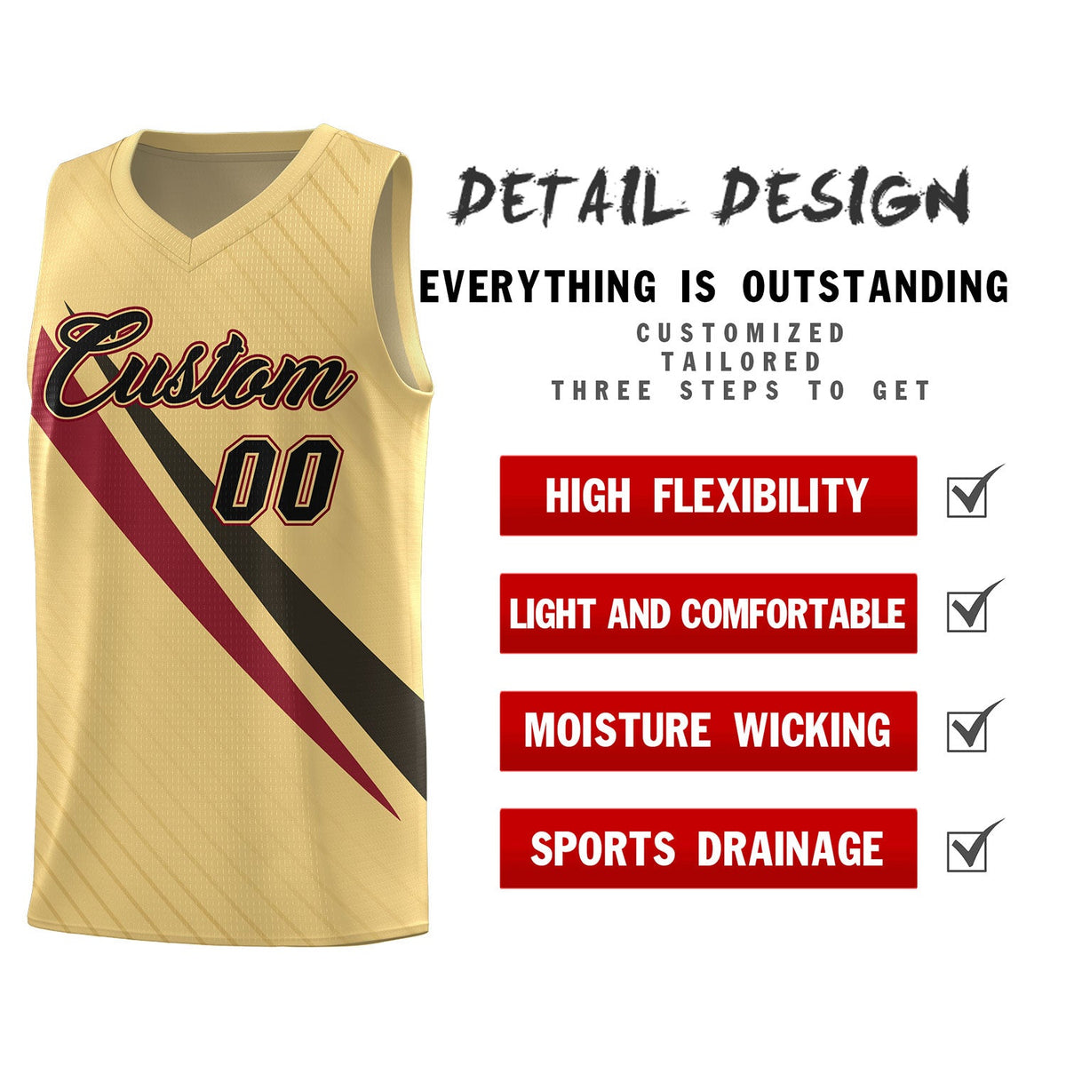 Custom Khaki Diagonal Pinstripe Pattern Color Block Sports Uniform Basketball Jersey|KXKSHOP
