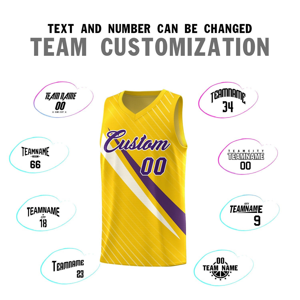 Custom Gold Diagonal Pinstripe Pattern Color Block Sports Uniform Basketball Jersey|KXKSHOP