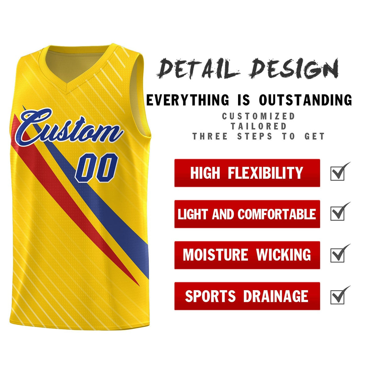 Custom Gold Diagonal Pinstripe Pattern Color Block Sports Uniform Basketball Jersey|KXKSHOP