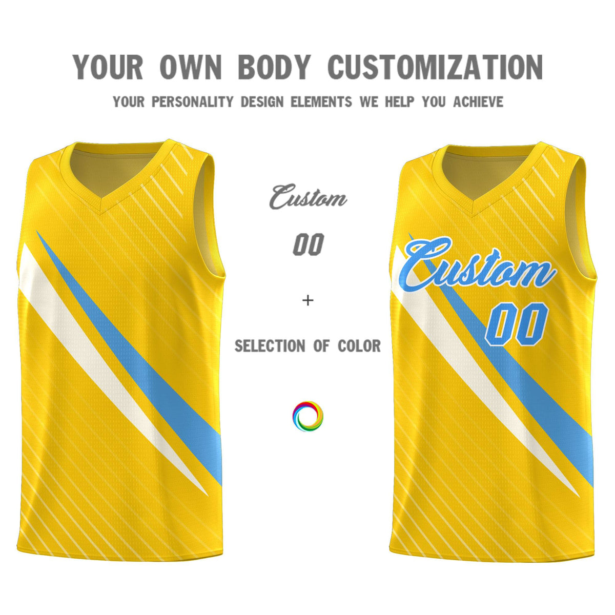 Custom Gold Diagonal Pinstripe Pattern Color Block Sports Uniform Basketball Jersey|KXKSHOP