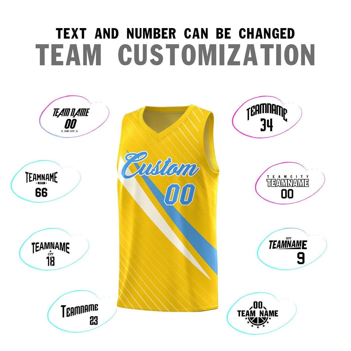 Custom Gold Diagonal Pinstripe Pattern Color Block Sports Uniform Basketball Jersey|KXKSHOP