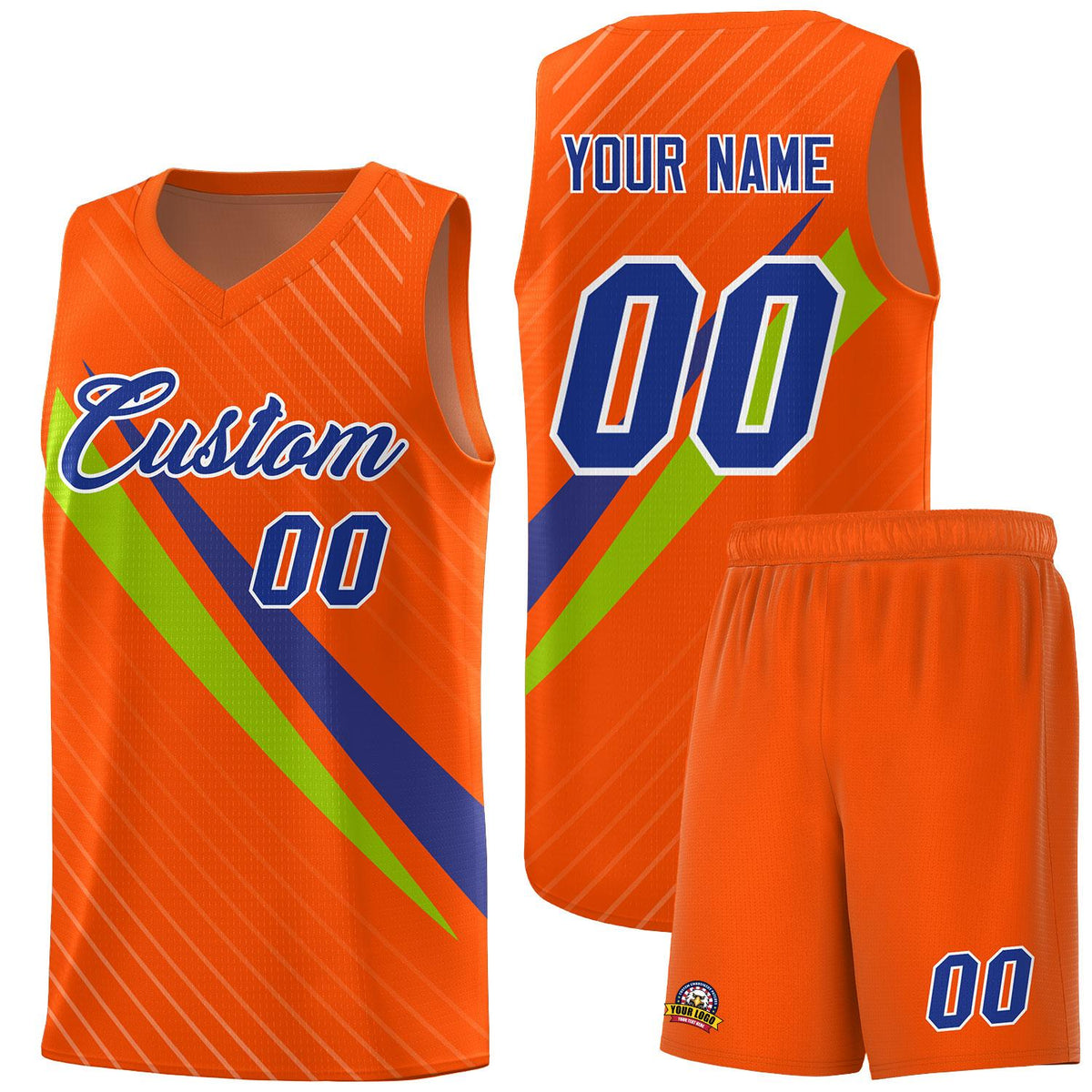 Custom Orange Diagonal Pinstripe Pattern Color Block Sports Uniform Basketball Jersey|KXKSHOP