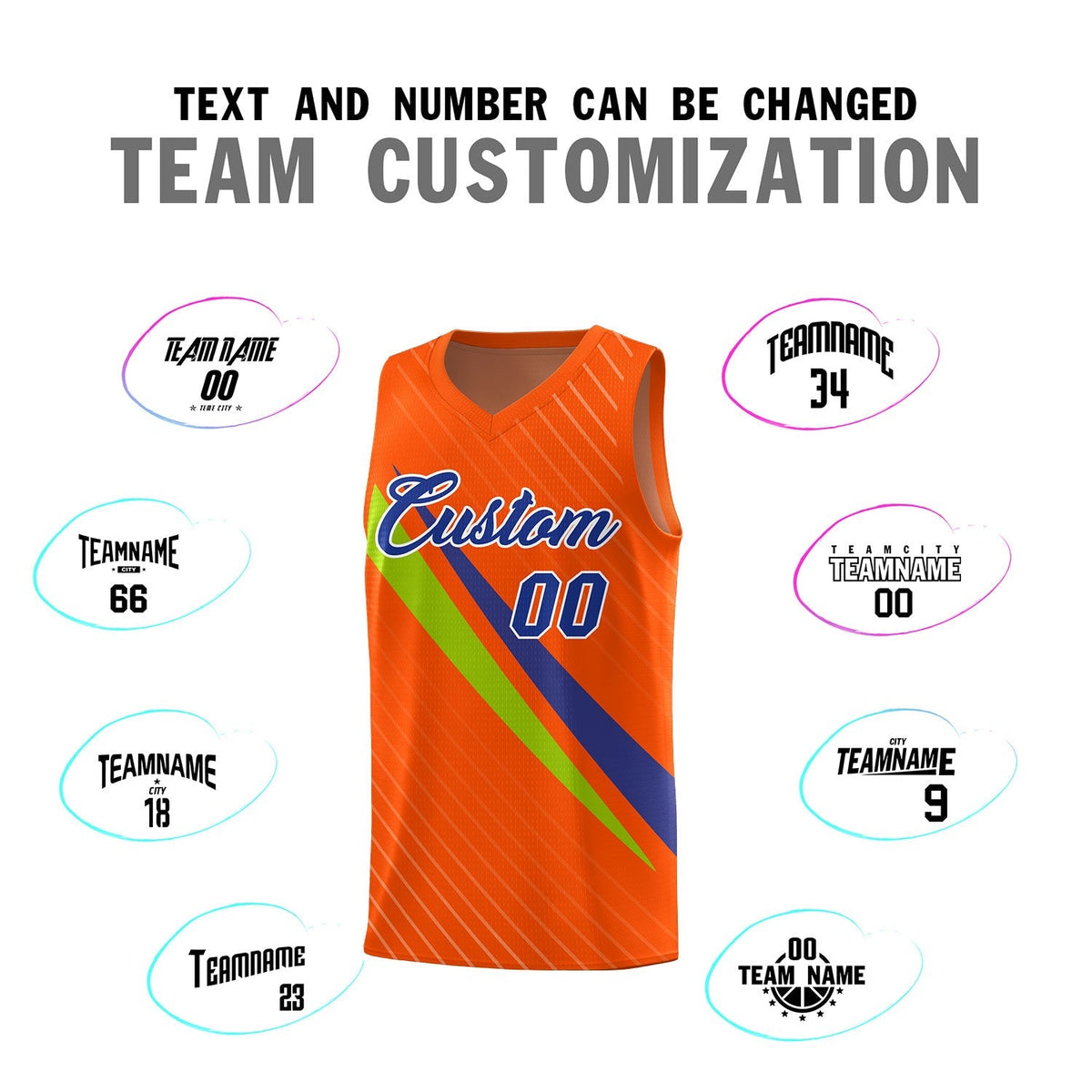 Custom Orange Diagonal Pinstripe Pattern Color Block Sports Uniform Basketball Jersey|KXKSHOP