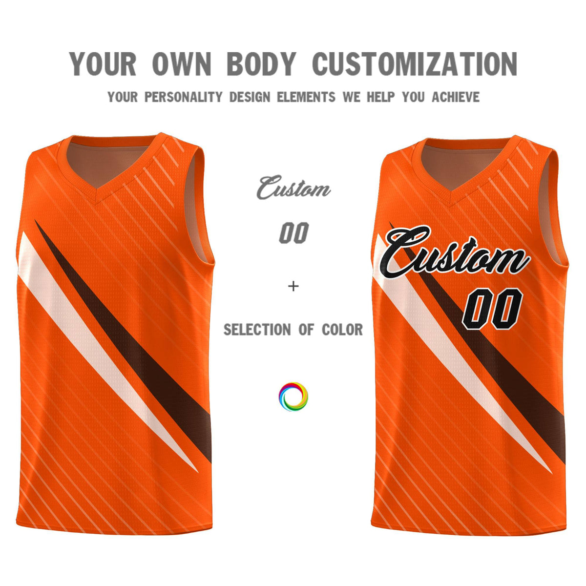Custom Orange Diagonal Pinstripe Pattern Color Block Sports Uniform Basketball Jersey|KXKSHOP