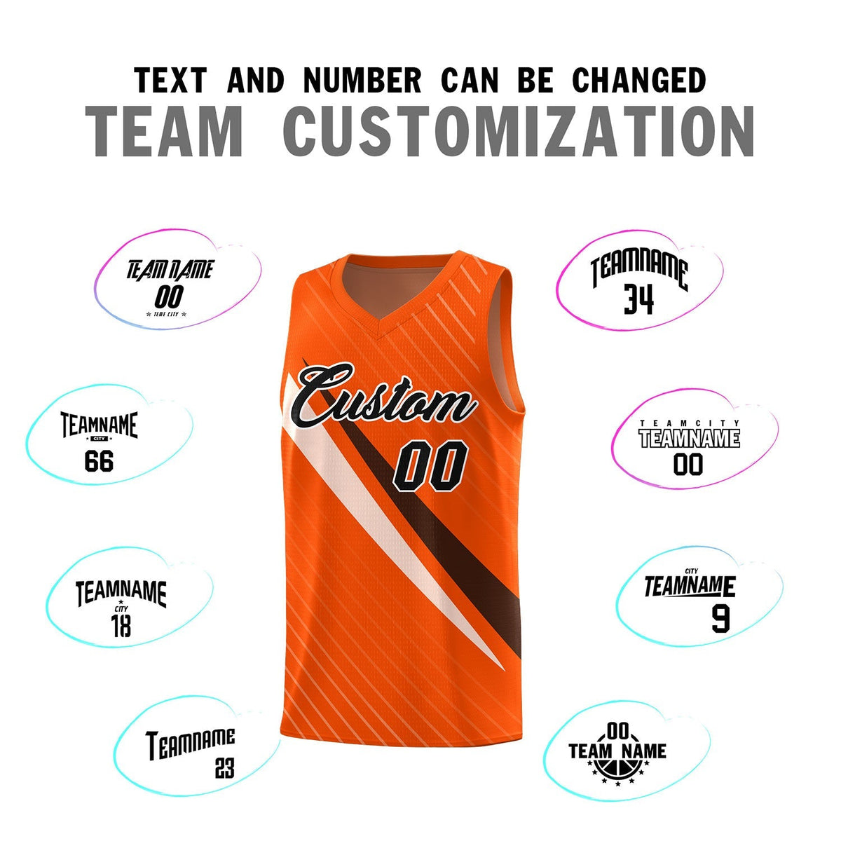 Custom Orange Diagonal Pinstripe Pattern Color Block Sports Uniform Basketball Jersey|KXKSHOP