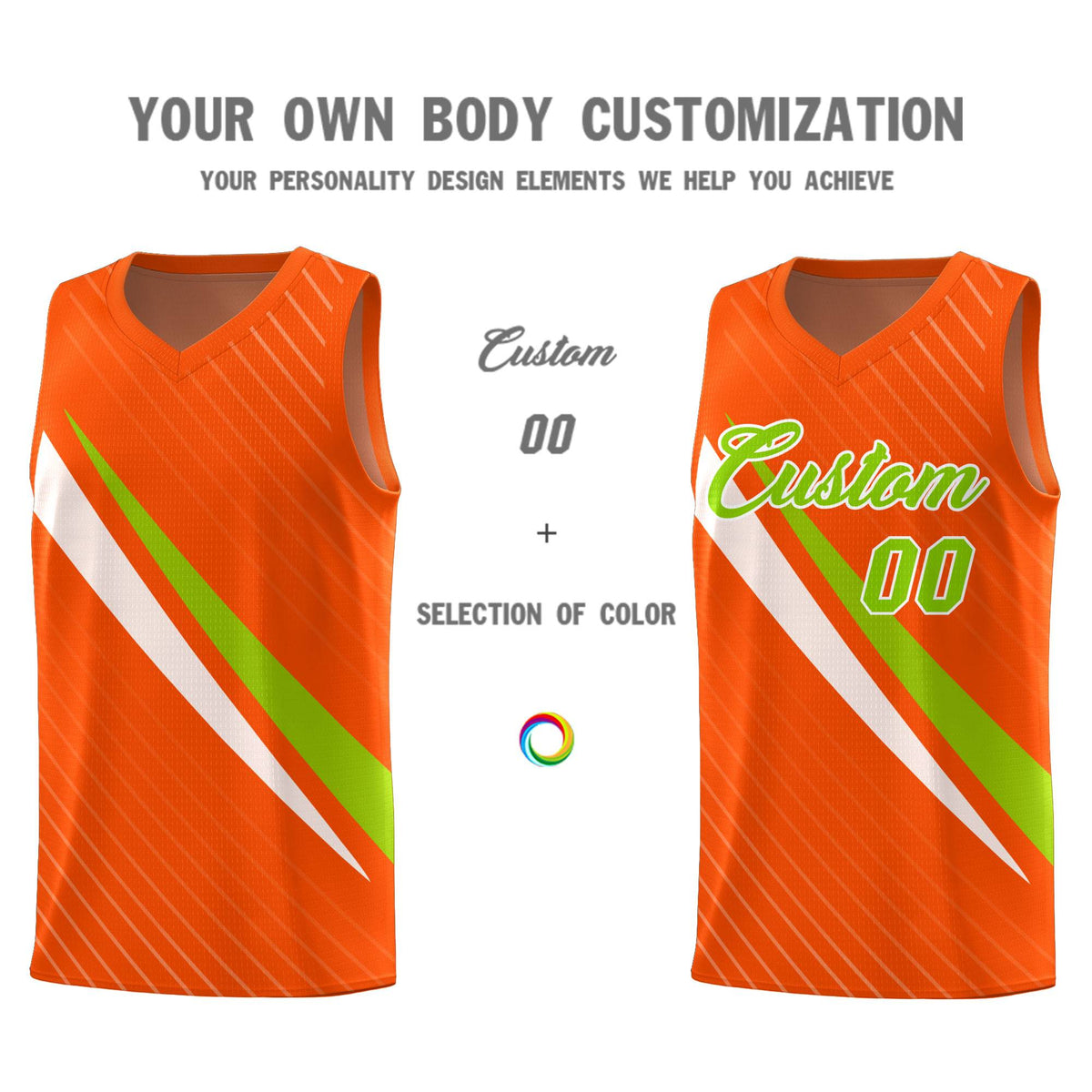 Custom Orange Diagonal Pinstripe Pattern Color Block Sports Uniform Basketball Jersey|KXKSHOP