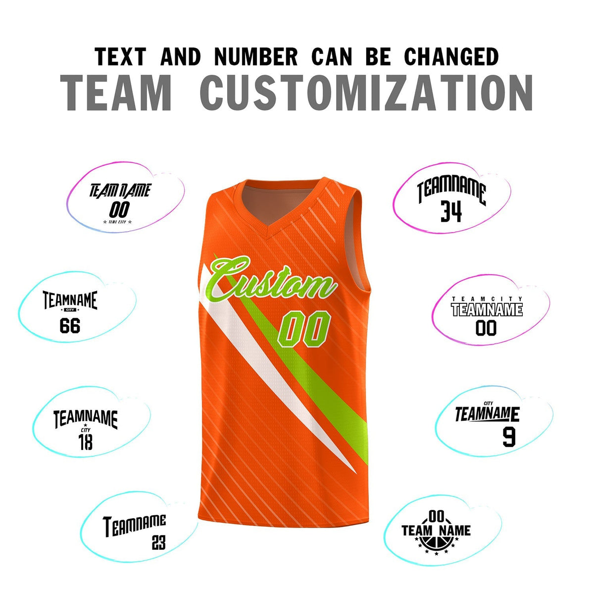 Custom Orange Diagonal Pinstripe Pattern Color Block Sports Uniform Basketball Jersey|KXKSHOP