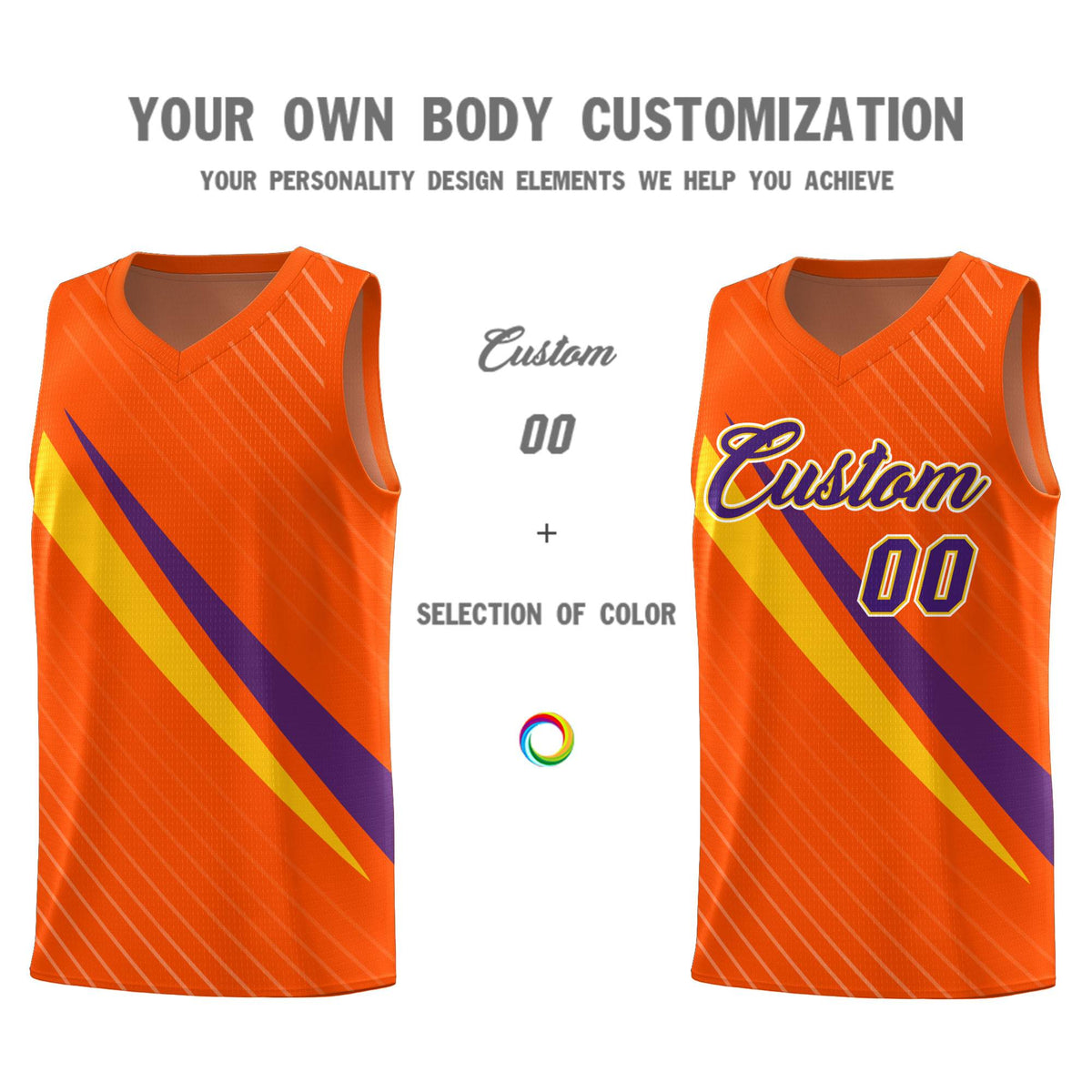 Custom Orange Diagonal Pinstripe Pattern Color Block Sports Uniform Basketball Jersey|KXKSHOP