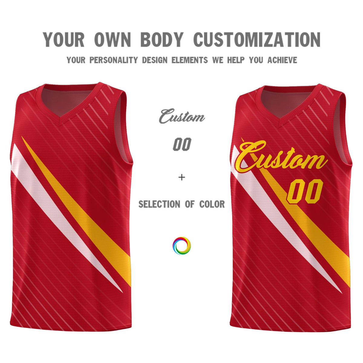 Custom Red Diagonal Pinstripe Pattern Color Block Sports Uniform Basketball Jersey|KXKSHOP