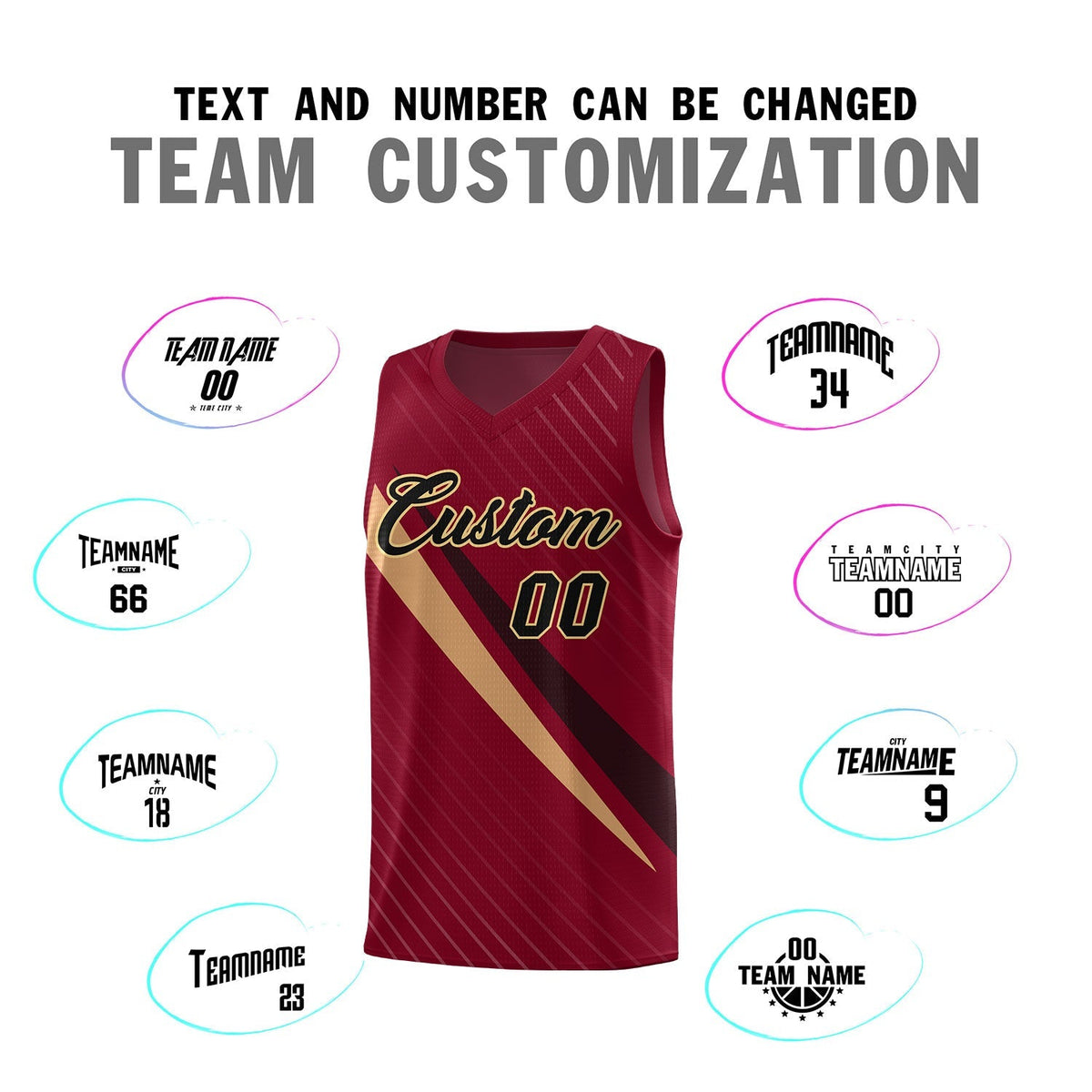 Custom Crimson Diagonal Pinstripe Pattern Color Block Sports Uniform Basketball Jersey|KXKSHOP