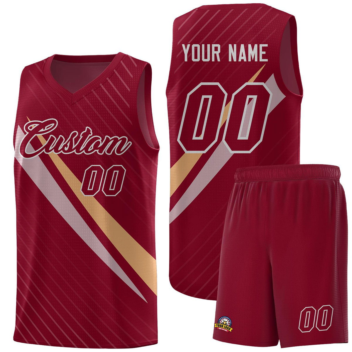 Custom Crimson Diagonal Pinstripe Pattern Color Block Sports Uniform Basketball Jersey|KXKSHOP