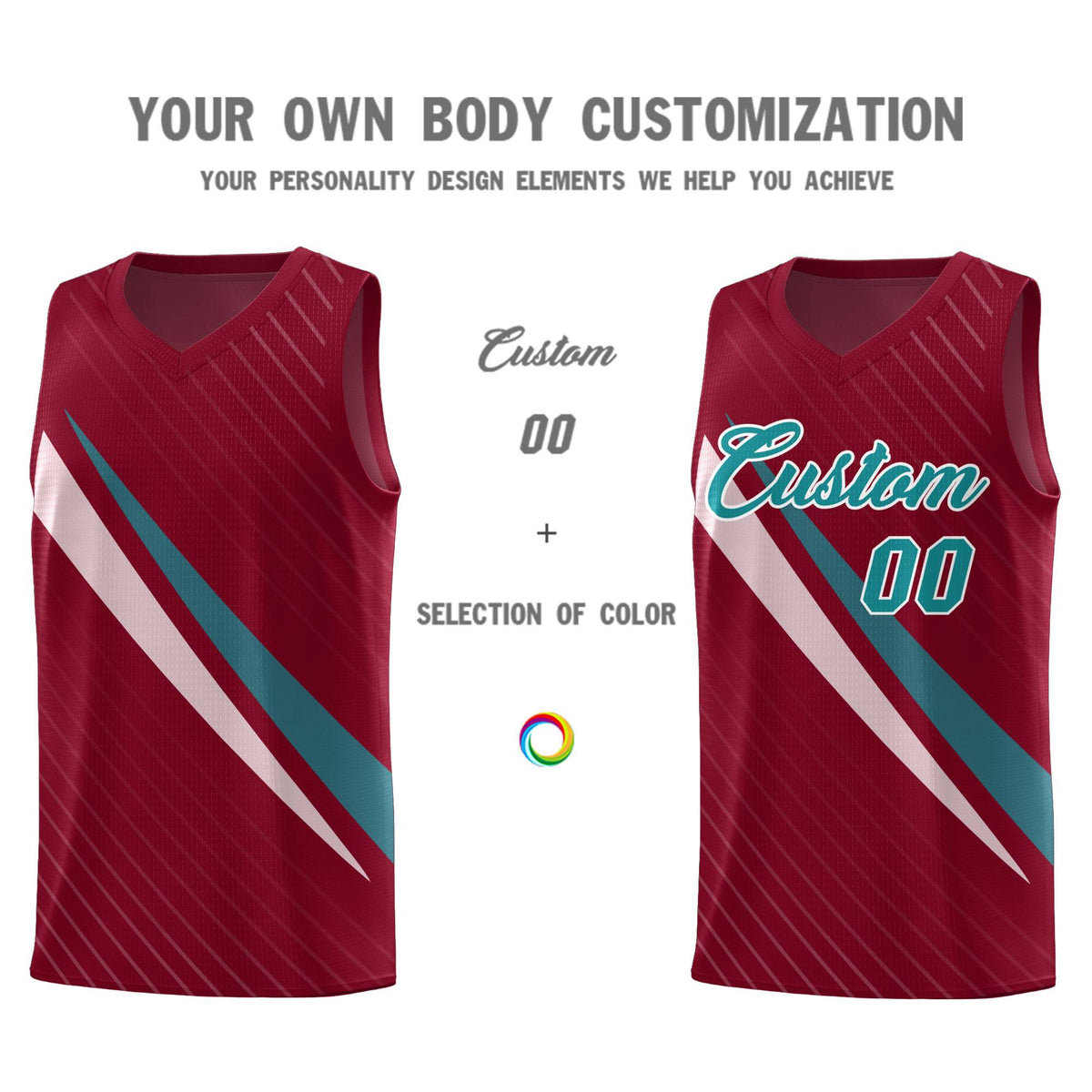 Custom Crimson Diagonal Pinstripe Pattern Color Block Sports Uniform Basketball Jersey|KXKSHOP