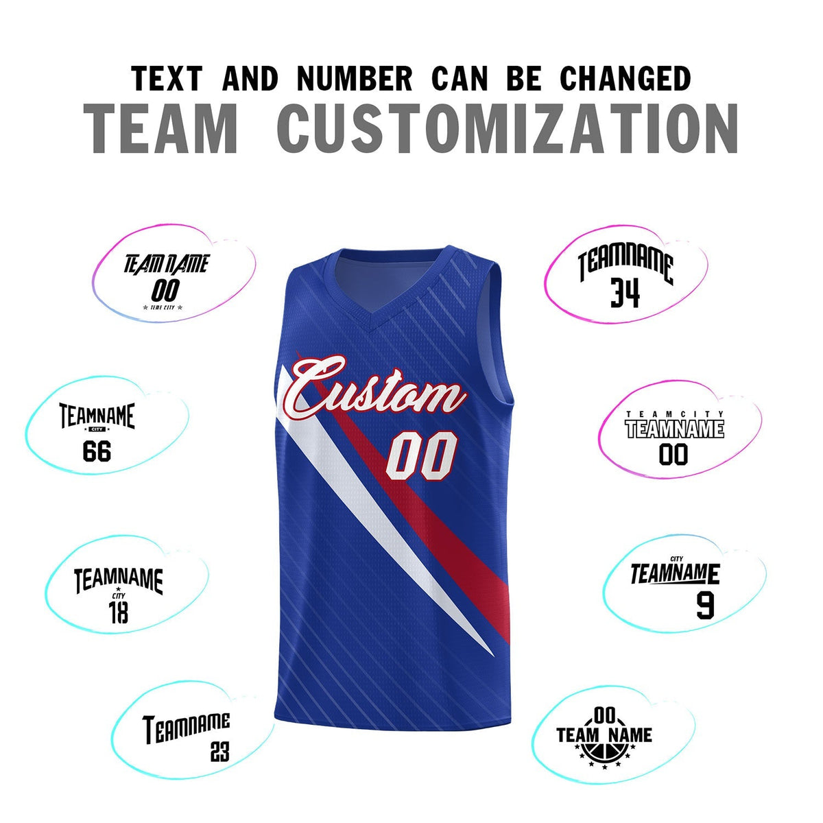 Custom Royal Diagonal Pinstripe Pattern Color Block Sports Uniform Basketball Jersey|KXKSHOP