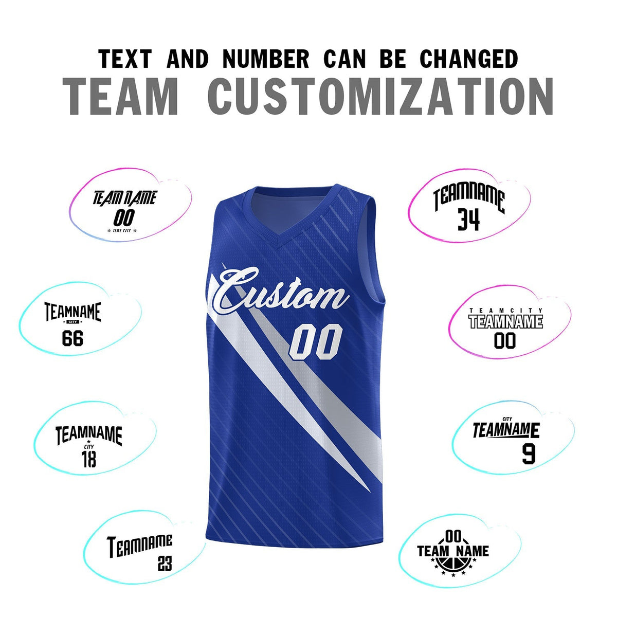 Custom Royal Diagonal Pinstripe Pattern Color Block Sports Uniform Basketball Jersey|KXKSHOP