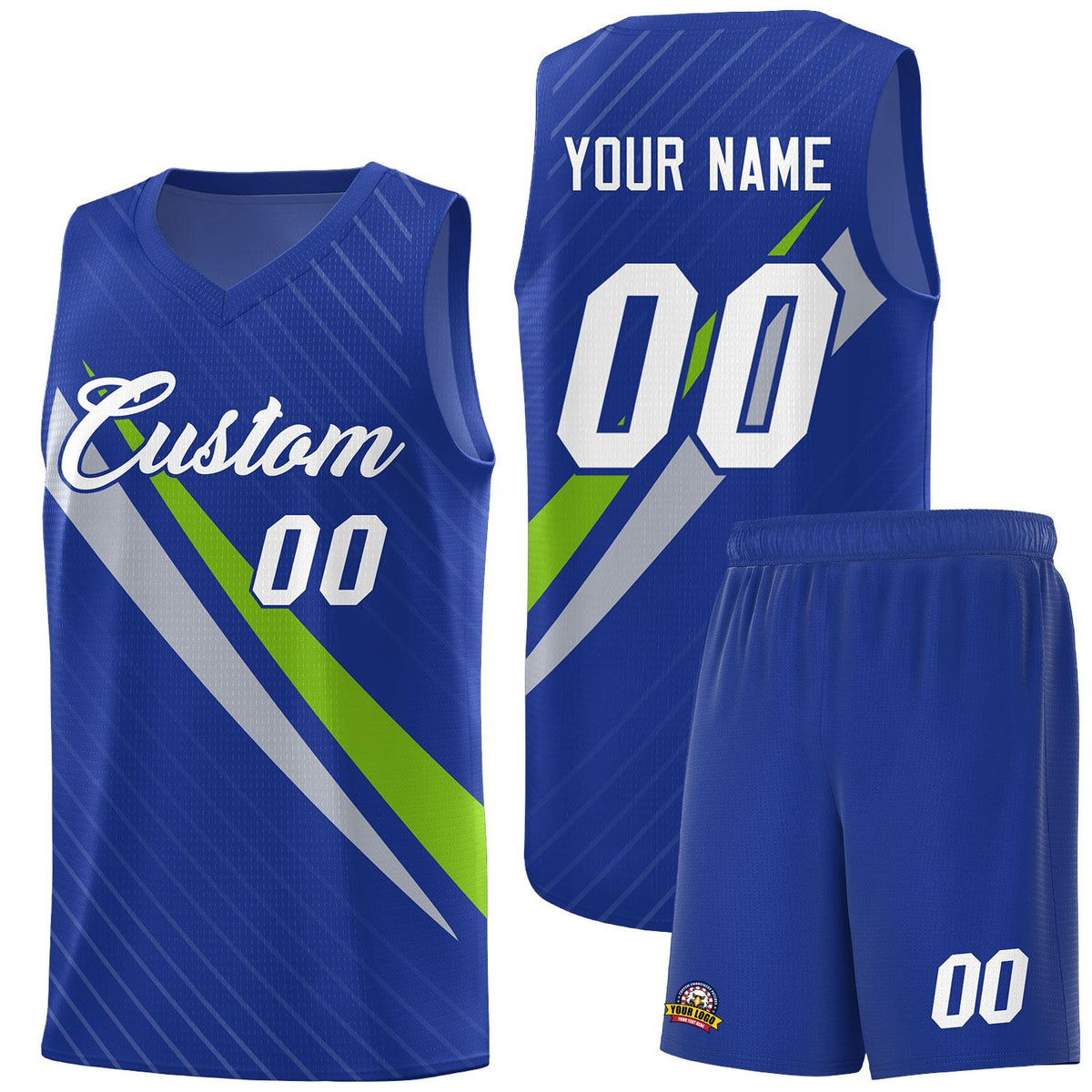 Custom Royal Diagonal Pinstripe Pattern Color Block Sports Uniform Basketball Jersey|KXKSHOP