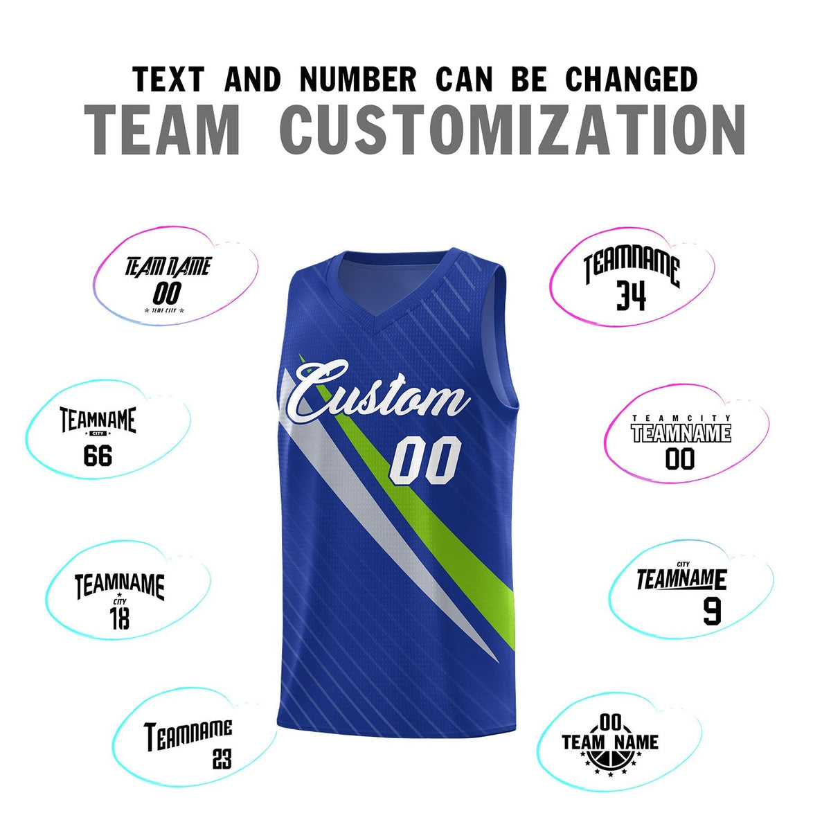 Custom Royal Diagonal Pinstripe Pattern Color Block Sports Uniform Basketball Jersey|KXKSHOP