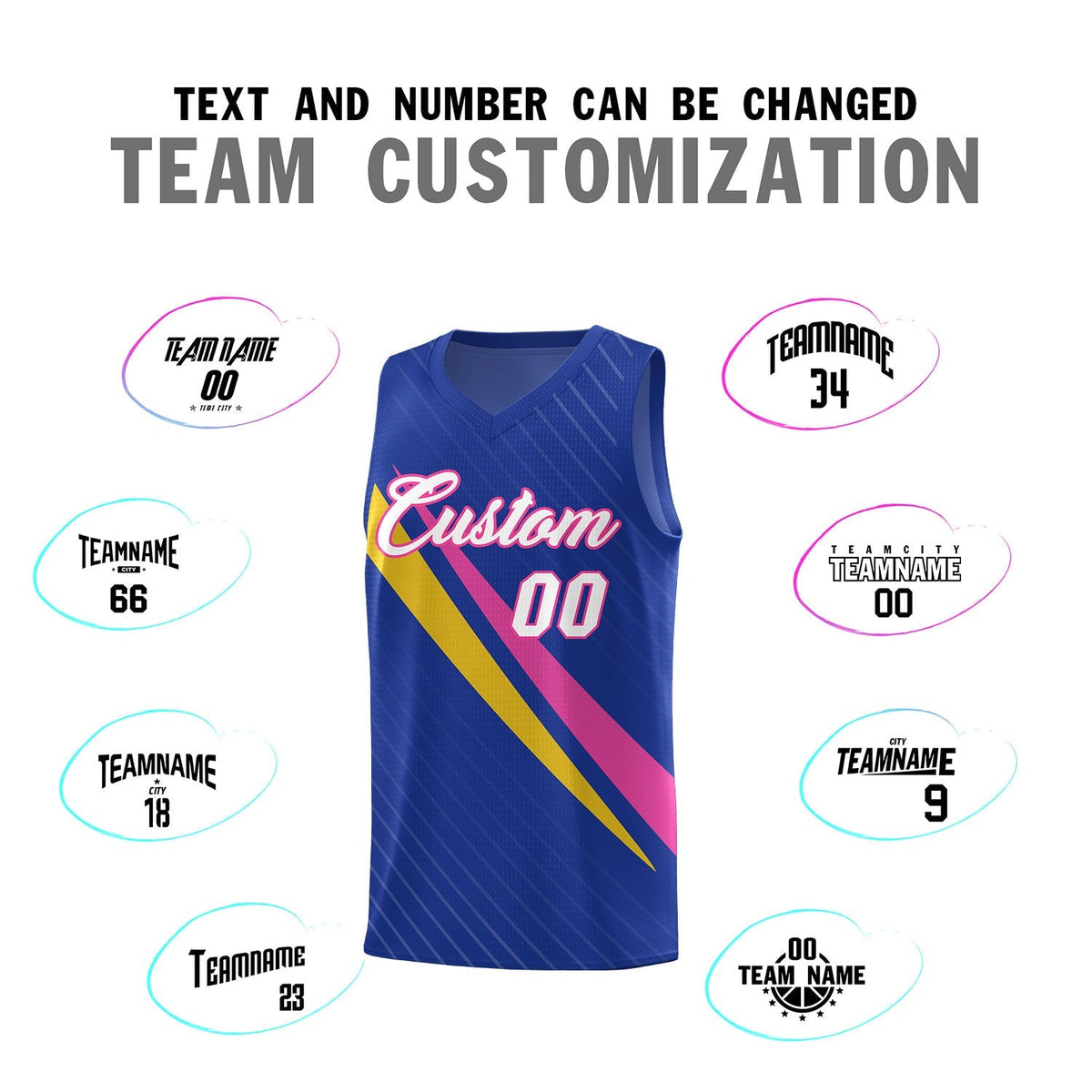 Custom Royal Diagonal Pinstripe Pattern Color Block Sports Uniform Basketball Jersey|KXKSHOP