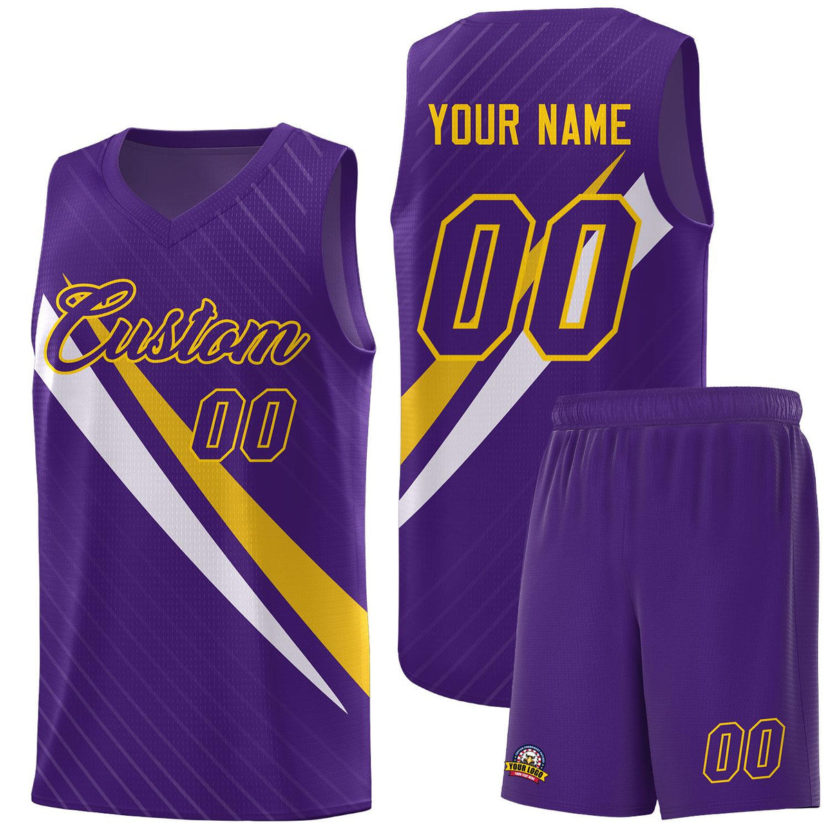 Custom Purple Diagonal Pinstripe Pattern Color Block Sports Uniform Basketball Jersey|KXKSHOP